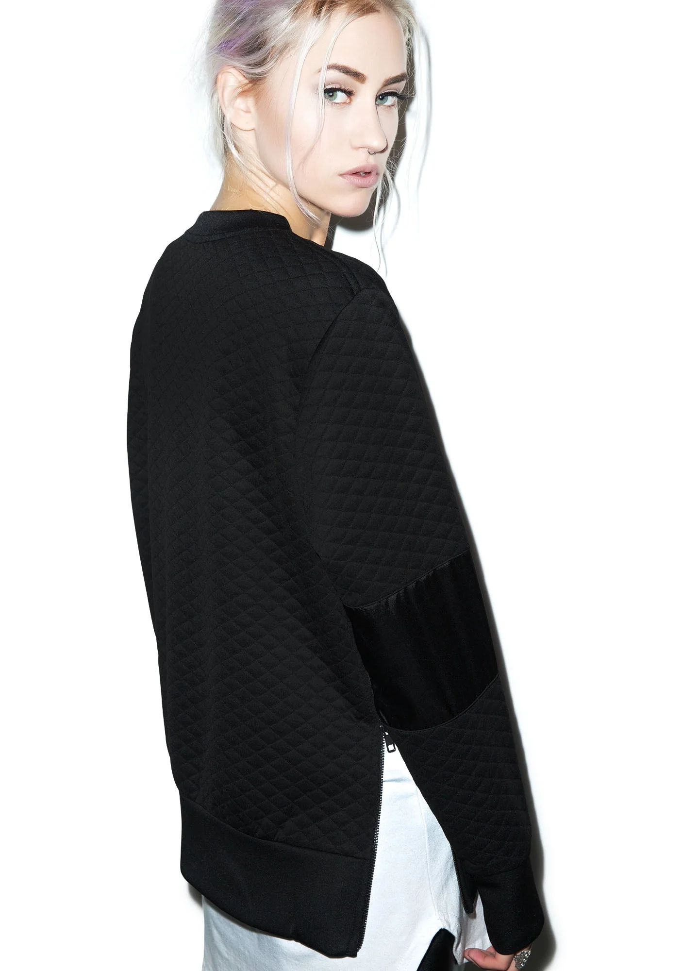 Call Me Quilted Pullover - Off White - Image 6