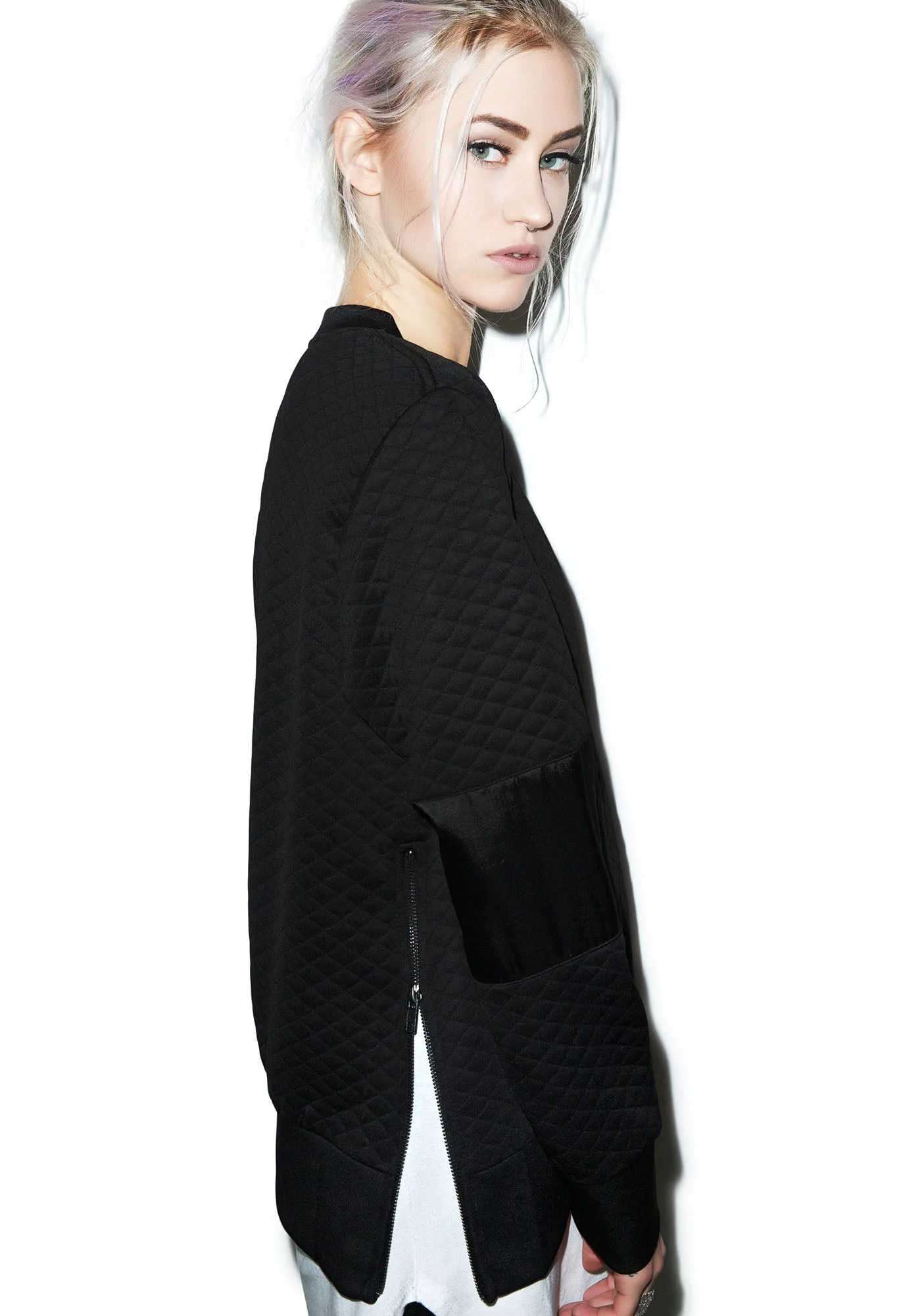 Call Me Quilted Pullover - Off White - Image 9