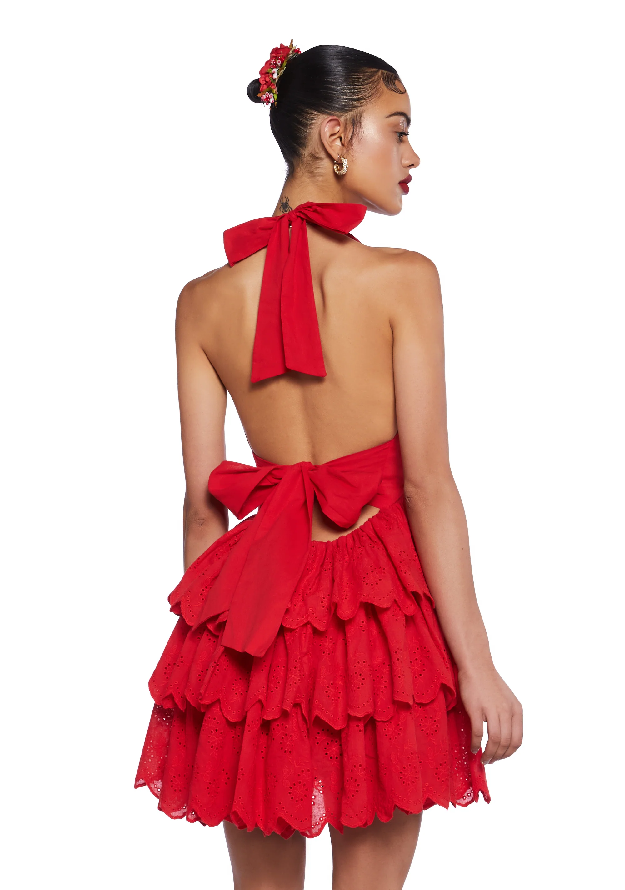 Call Me Yours Babydoll Dress - Red - Image 4