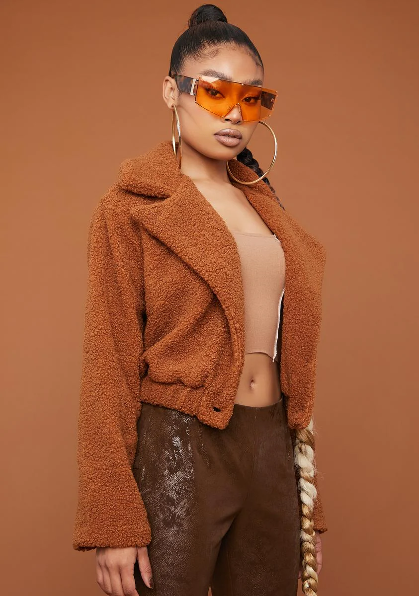 Camel It's A Mood Teddy Moto Jacket - Image 2