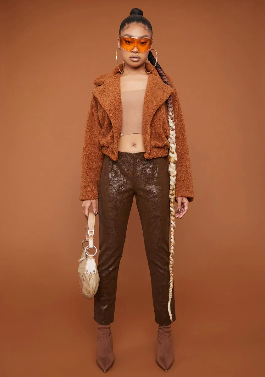 Camel It's A Mood Teddy Moto Jacket - Image 3