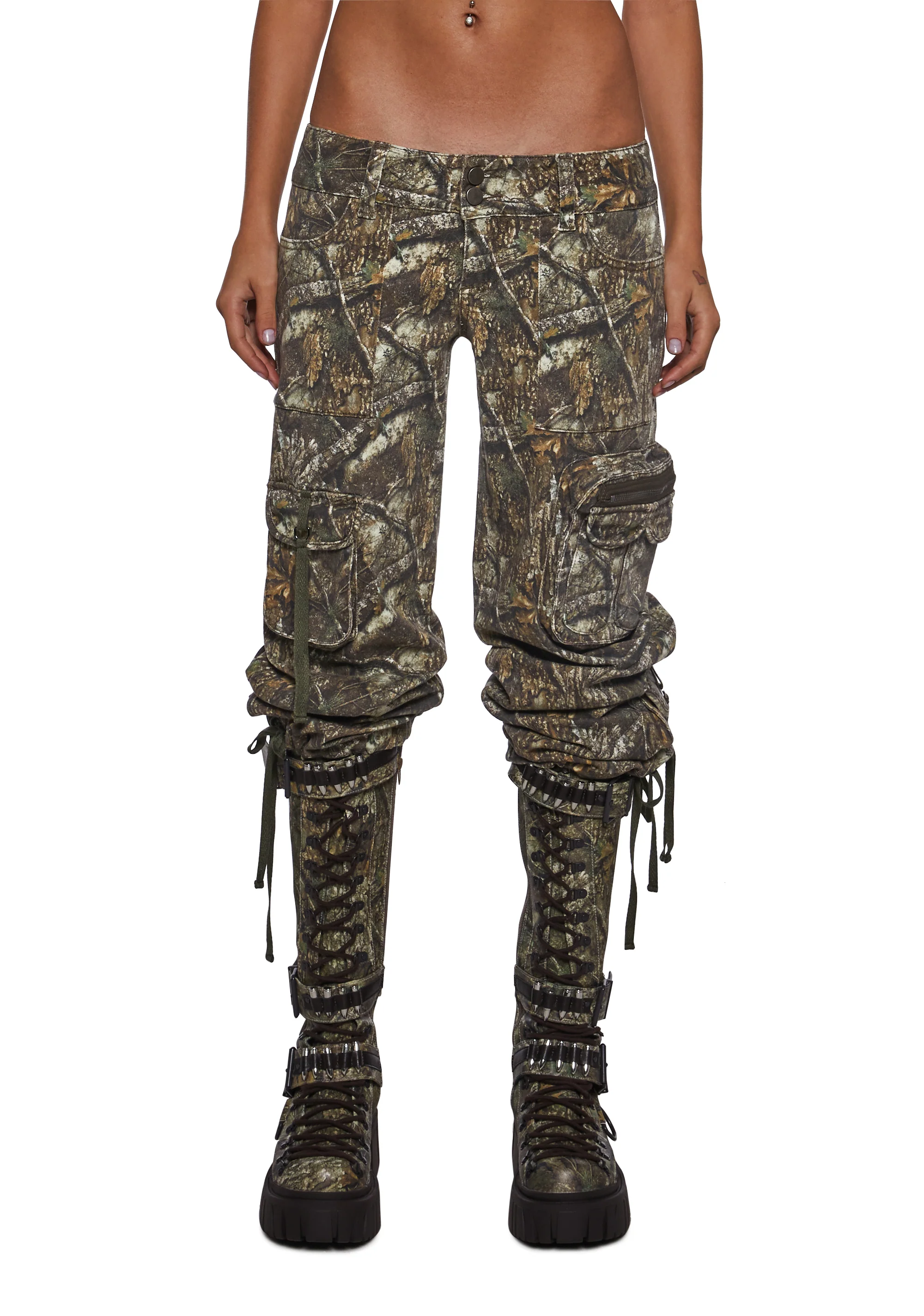 Camo Low Rise Cargo Jeans - Image 6