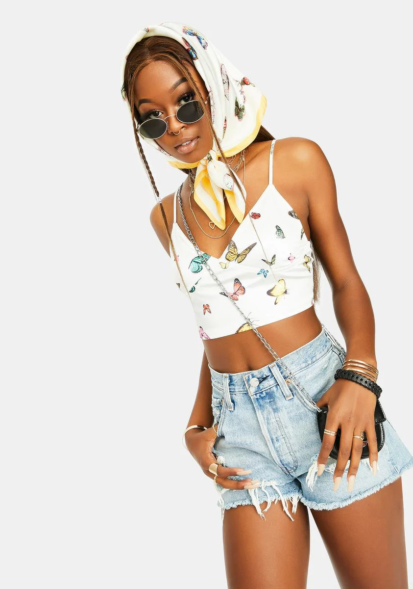 Canary Take To The Wind Satin Butterfly Scarf - Image 2
