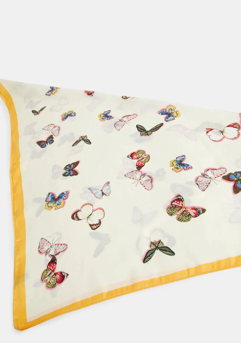 Canary Take To The Wind Satin Butterfly Scarf - Image 3