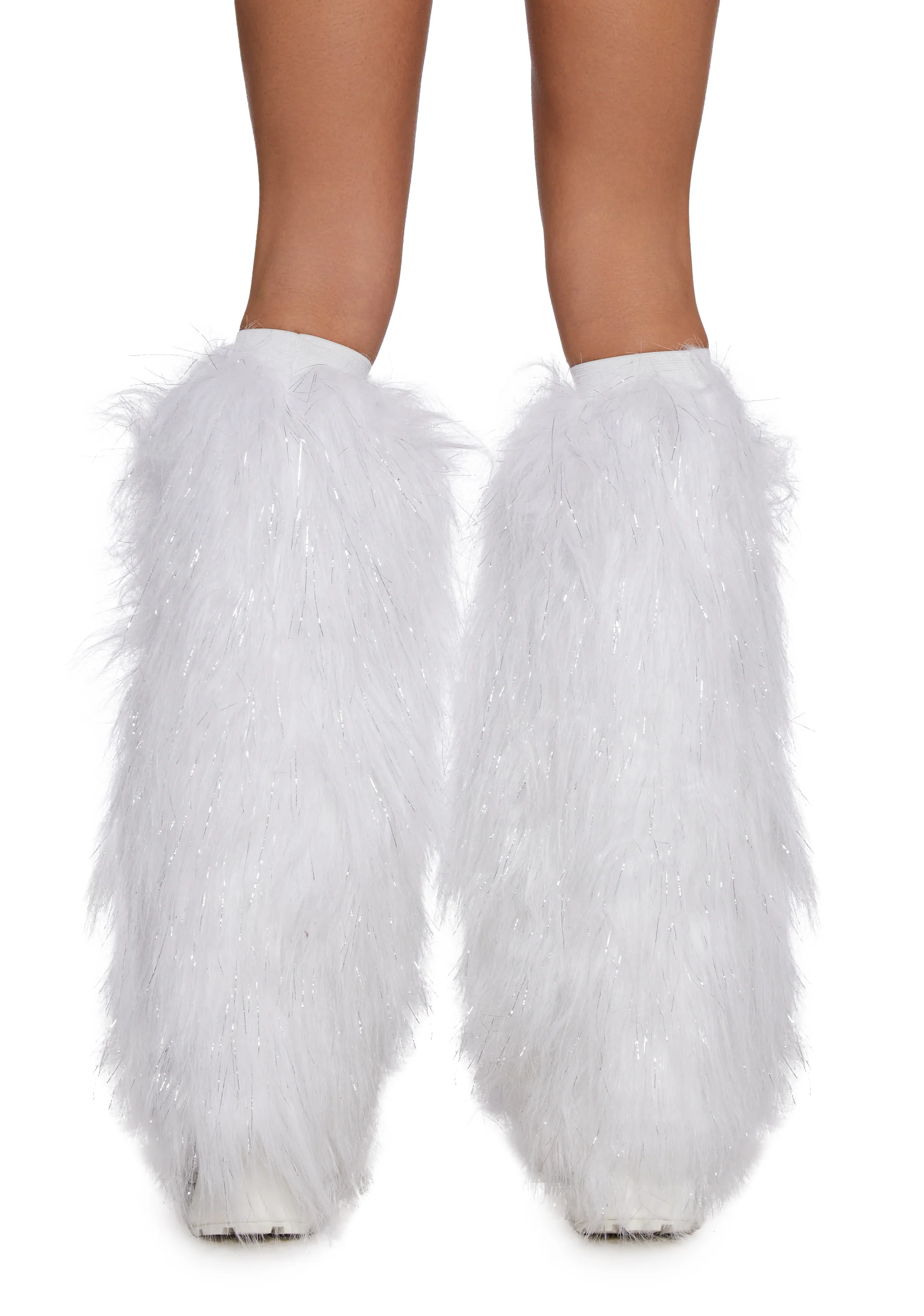Candied Desert Stomper Furry Leg Warmers - White - Image 3