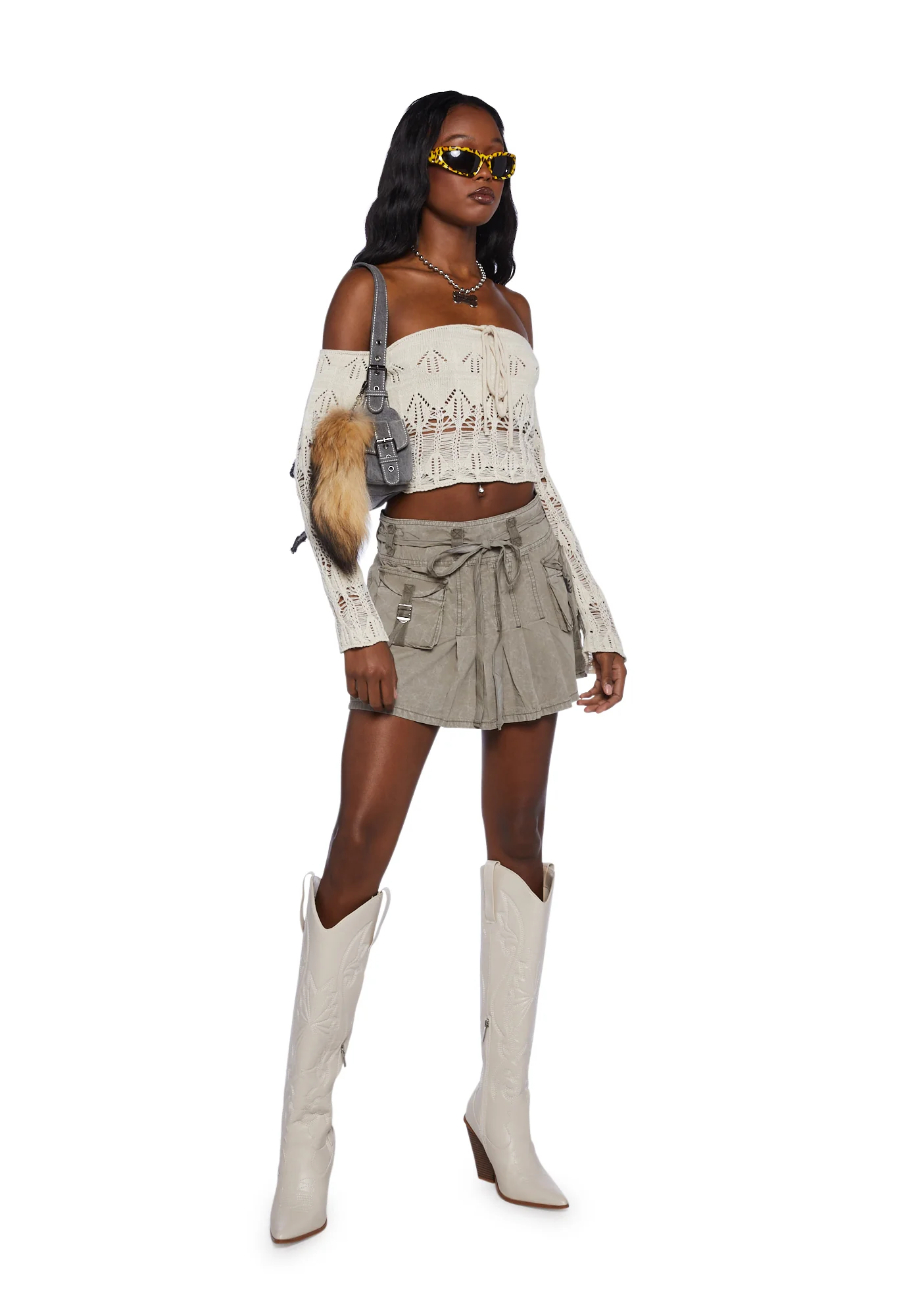 Cargo Pleated Mini Skirt - Image 2