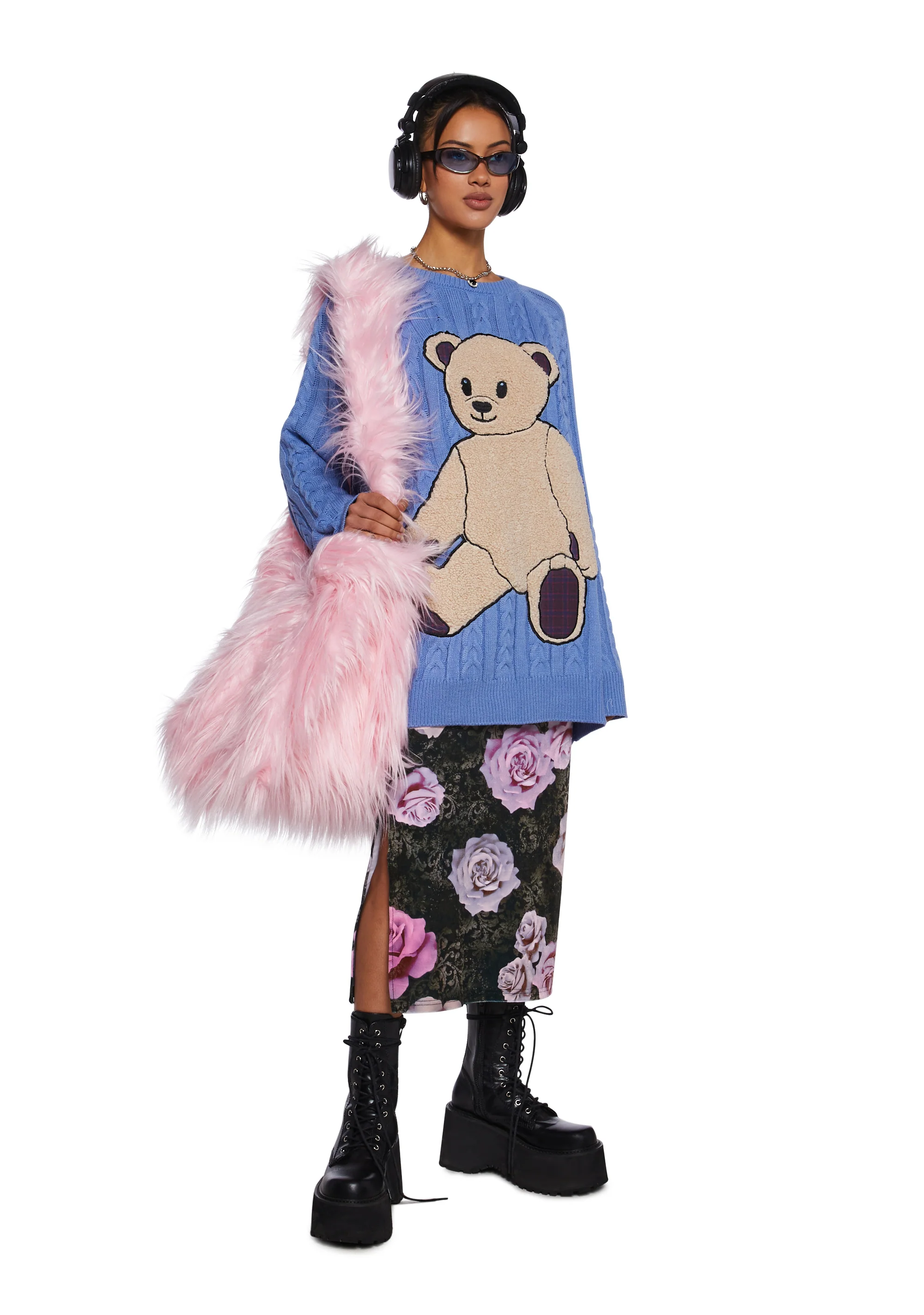 Case Of The Grumpies Fuzzy XXL Messenger Bag - Pink - Image 6