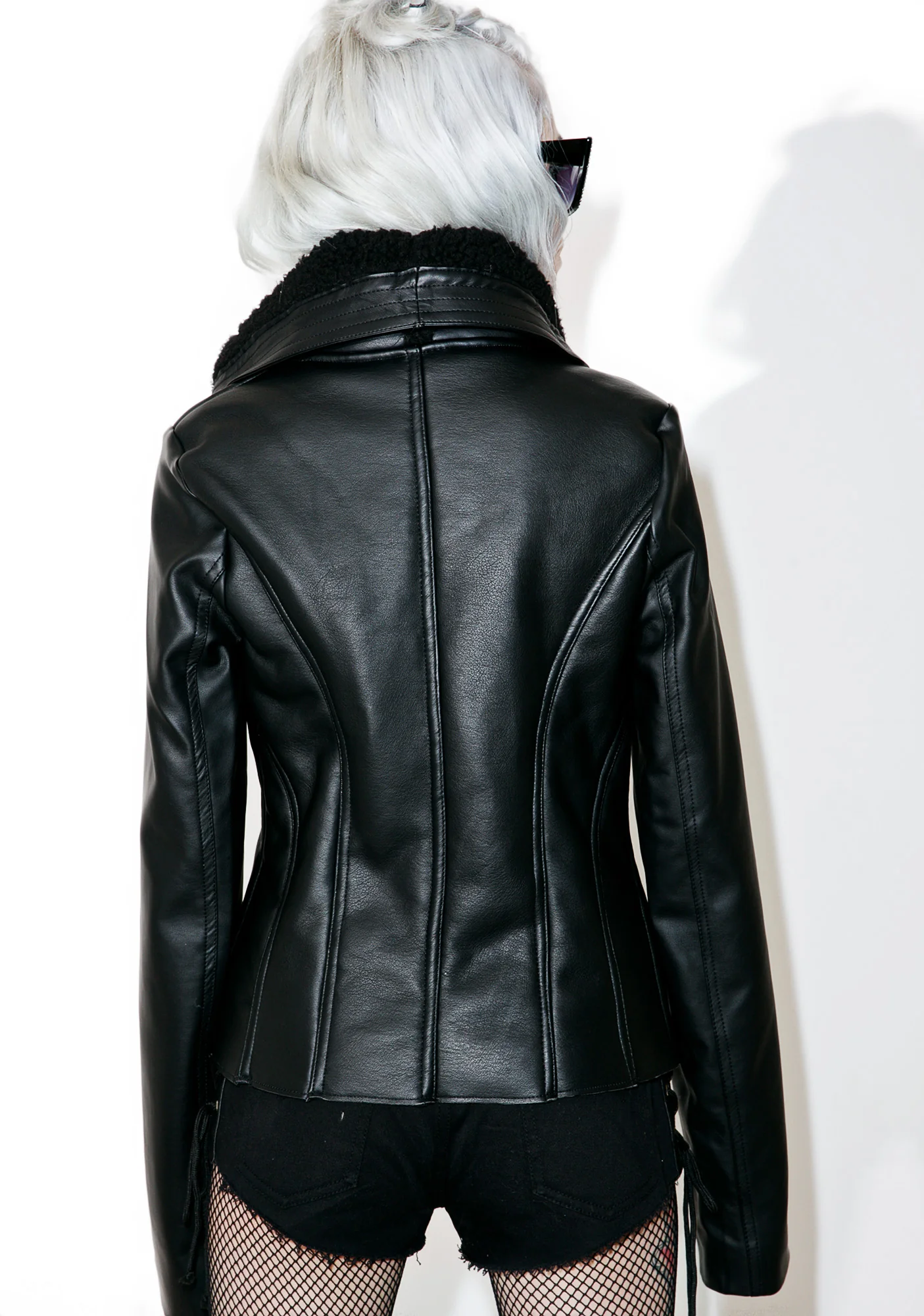 Caspian Cropped Moto Jacket - Image 4