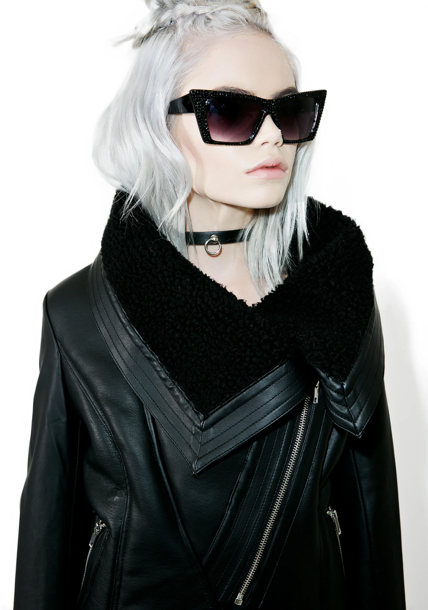 Caspian Cropped Moto Jacket - Image 5