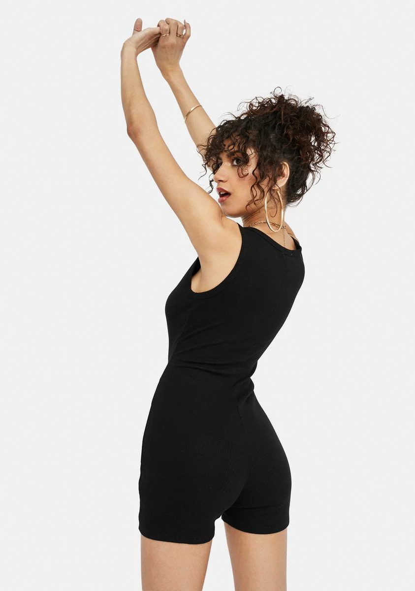 Casual Cutie Notched V-Neck Tank Romper - Image 4