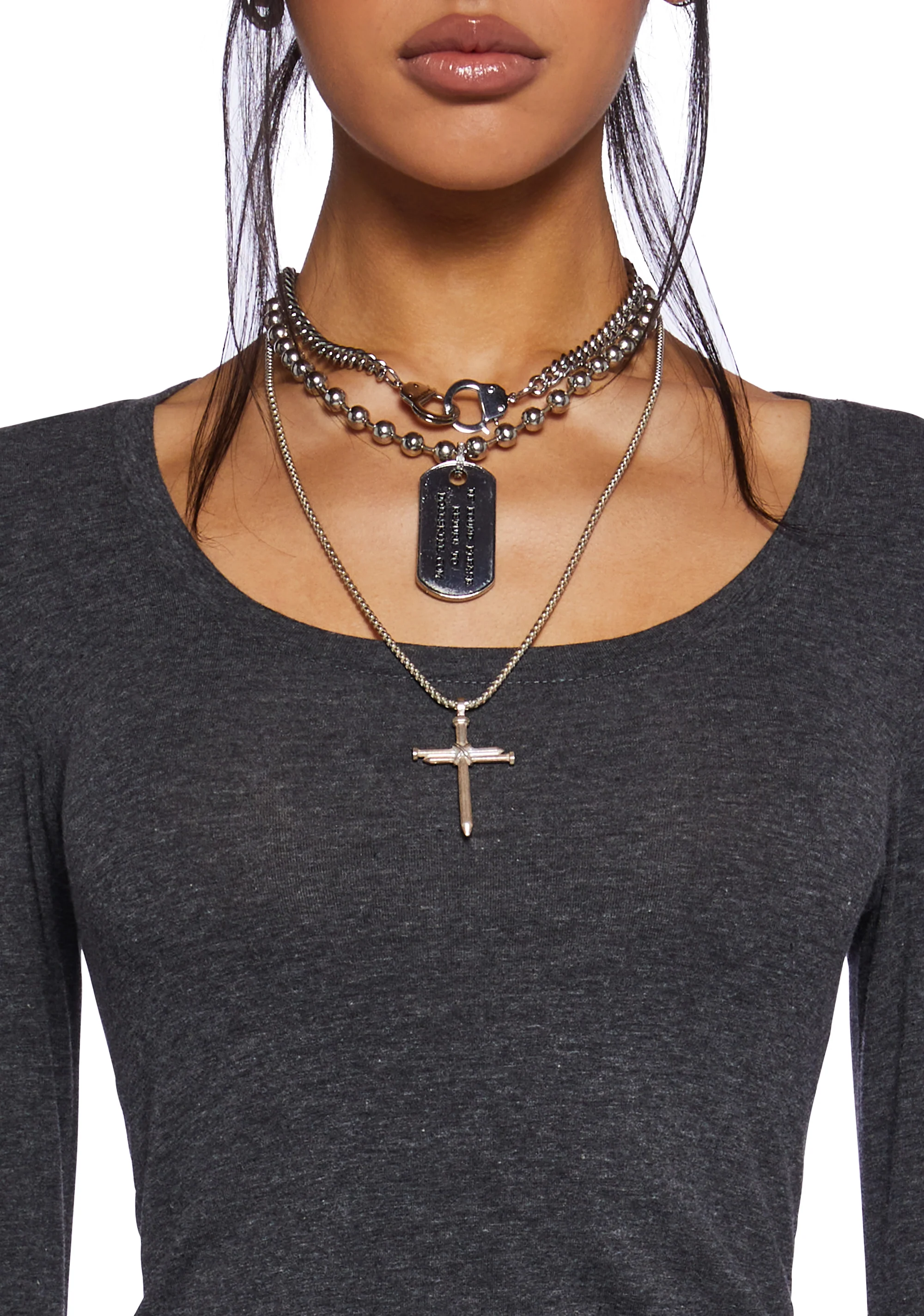 Casual Meetups Long Sleeve Top - Gray - Image 5