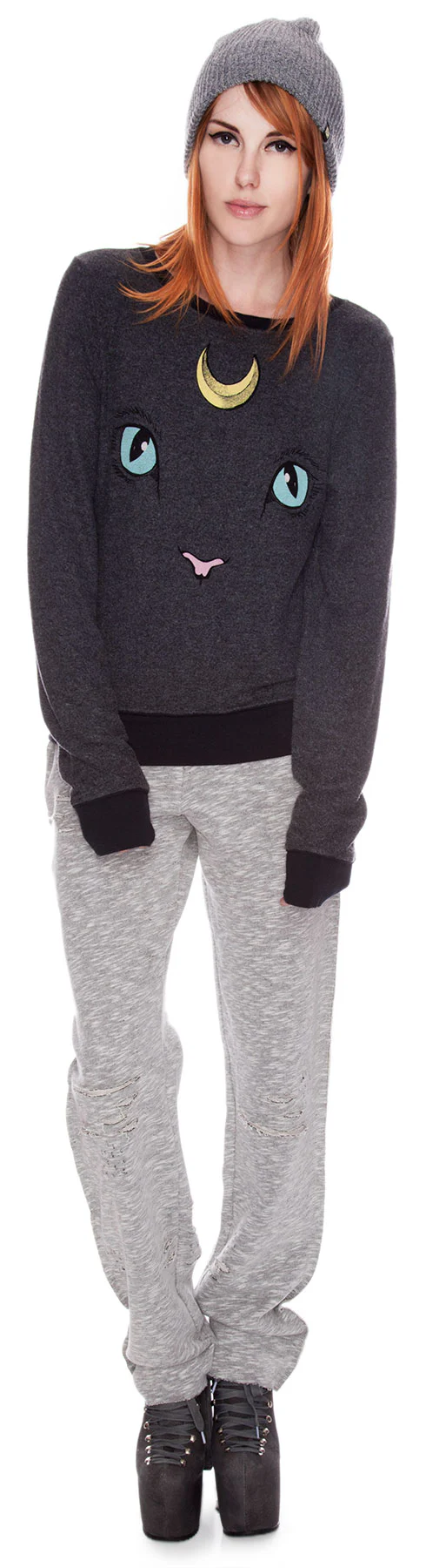 Cat and Moon Baggy Beach Jumper - Image 2