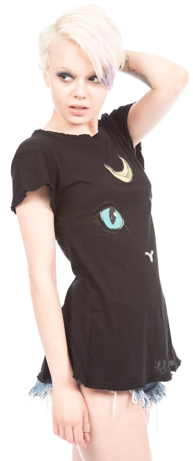 Cat and Moon Desert Crew - Black - Image 3