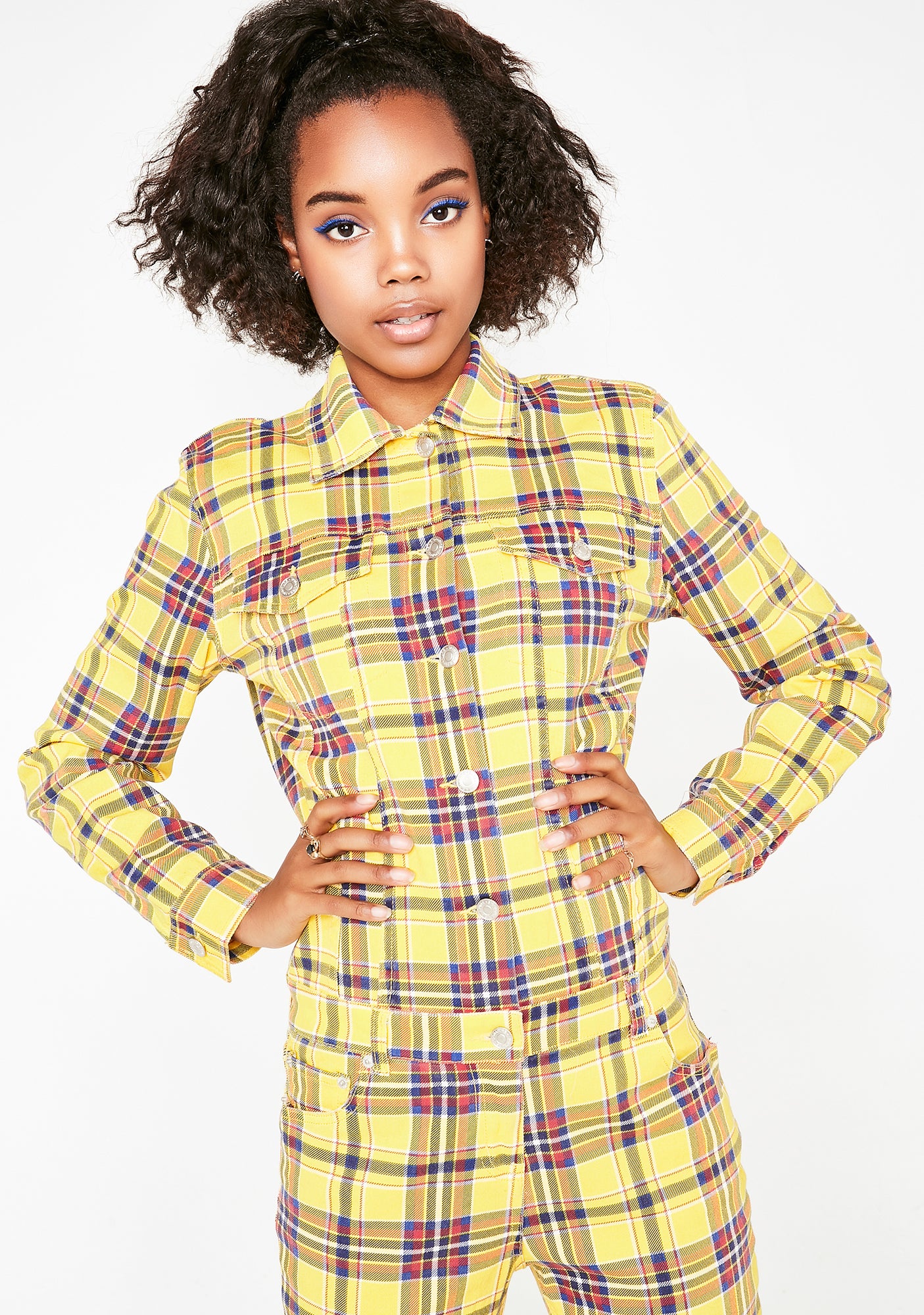 Caution Grunge Gang Plaid Jumpsuit - Image 2