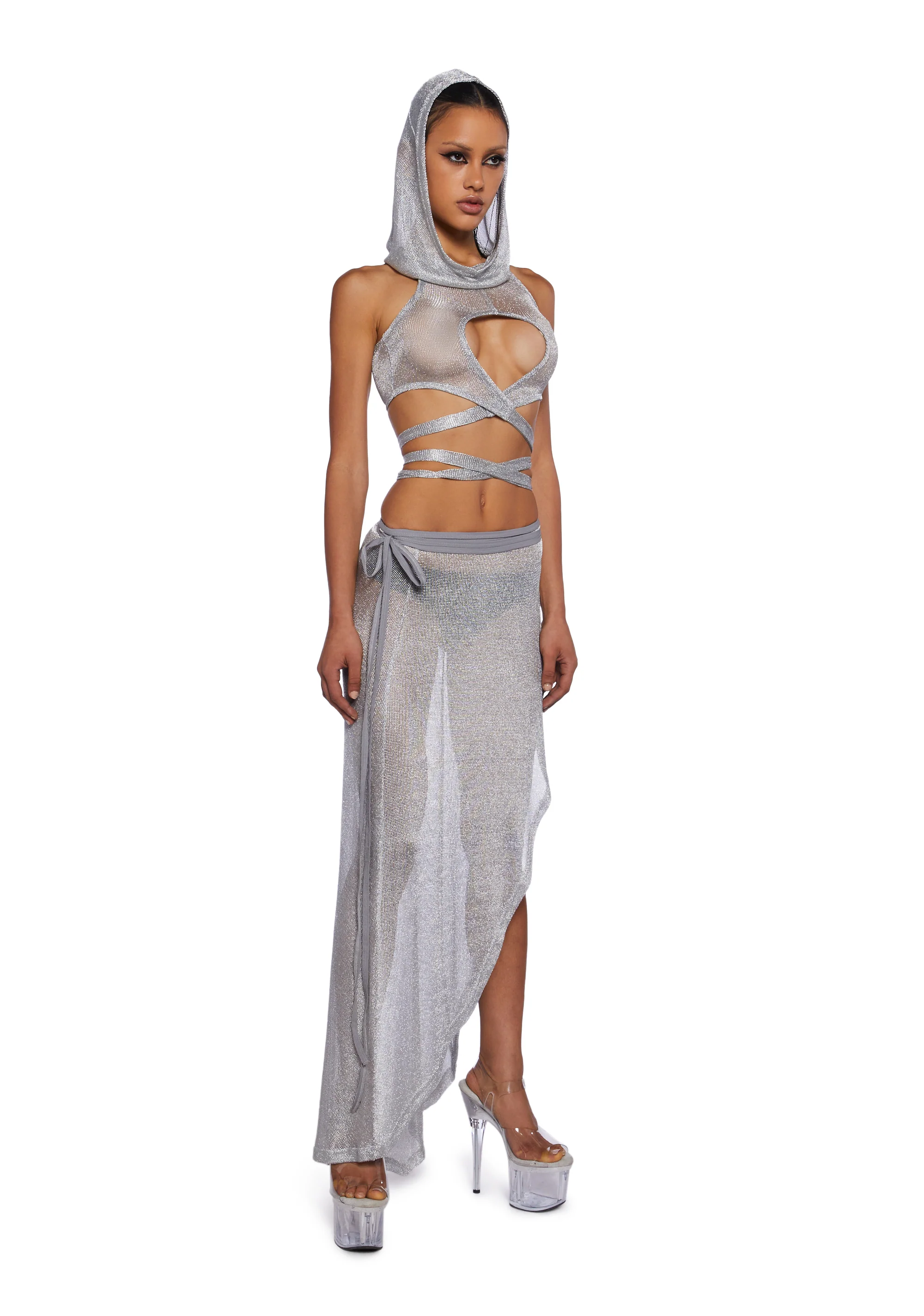 Chamber Metallic Hooded Top - Image 2
