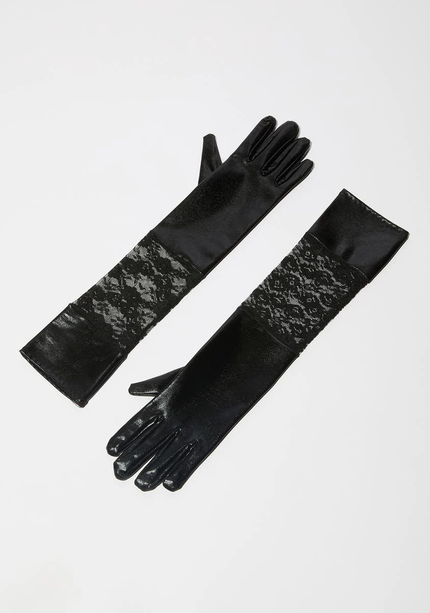 Changeling Child Satin Lace Gloves - Image 3