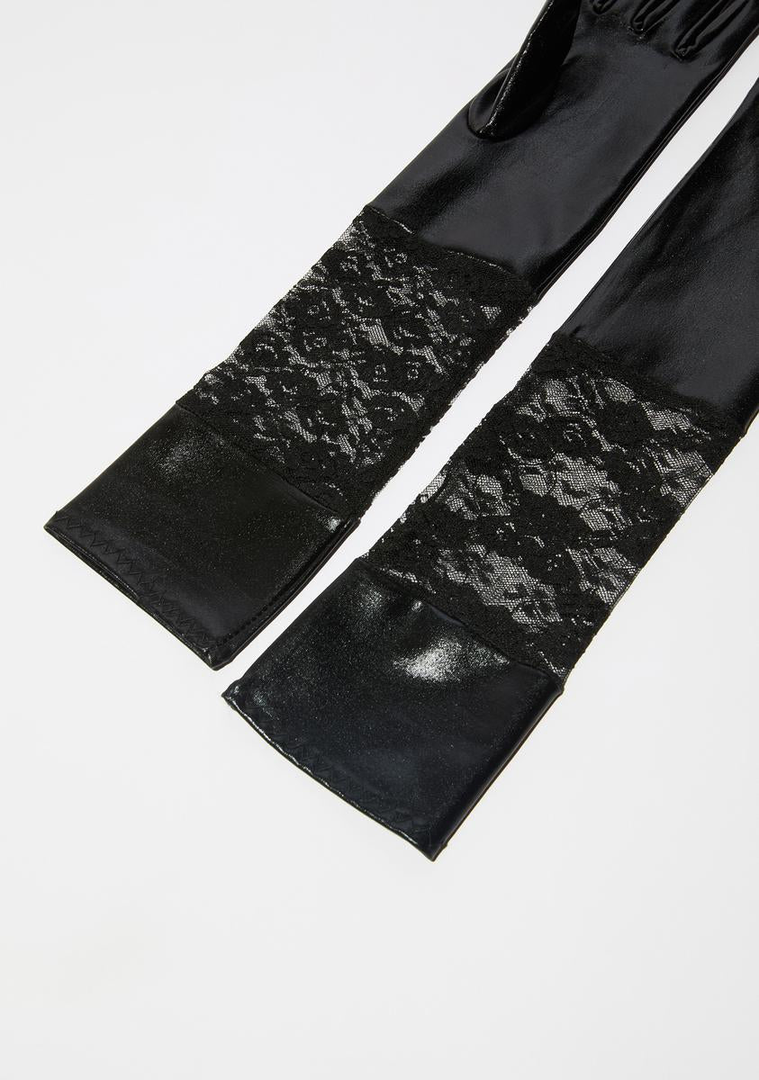 Changeling Child Satin Lace Gloves - Image 4