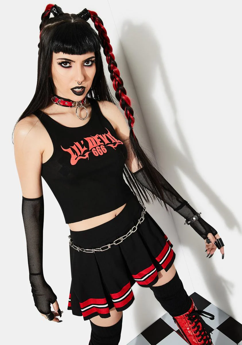 Chaotic Evil Graphic Crop Top - Image 2