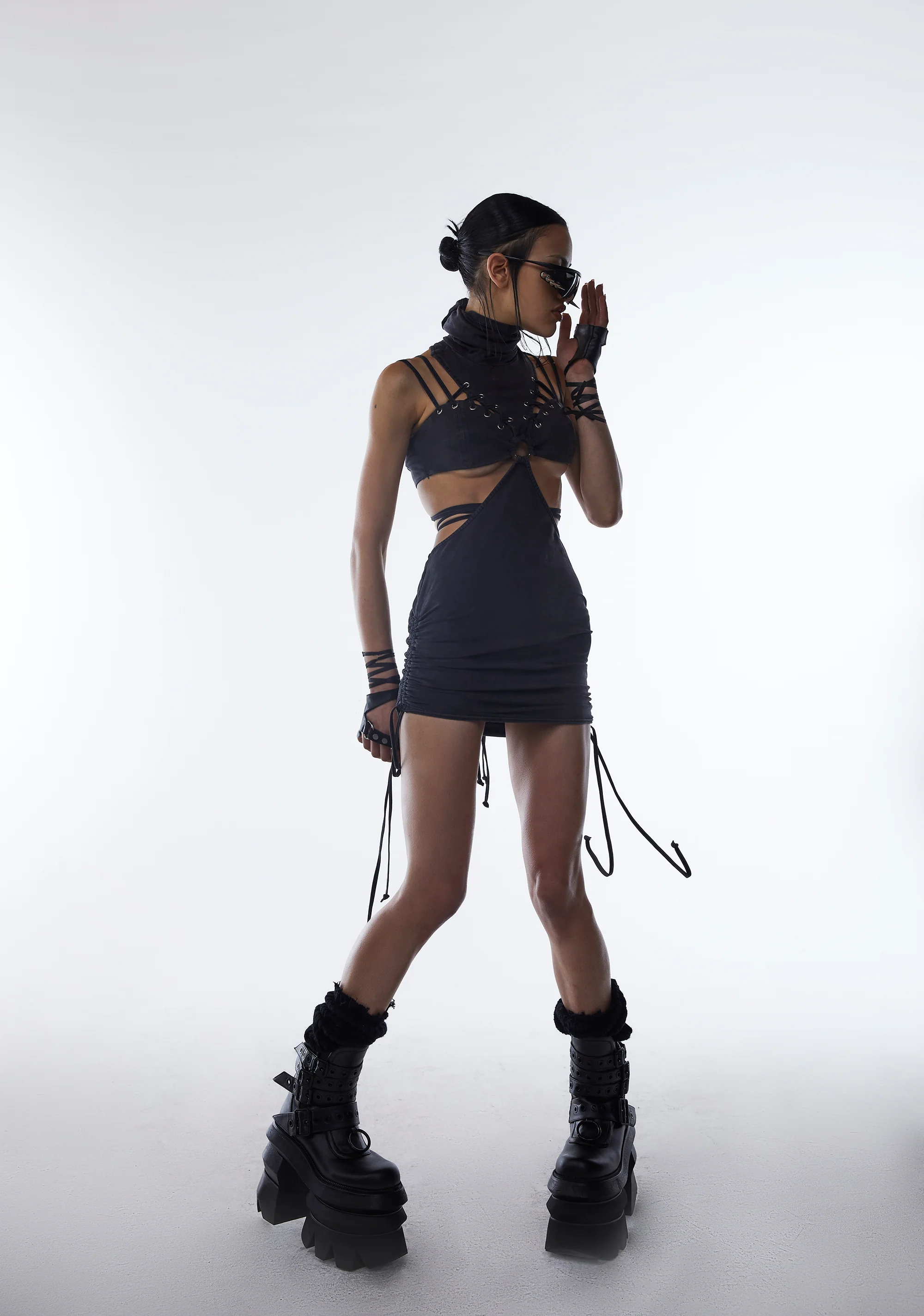 Charged Lace-Up Bodycon Dress - Image 7