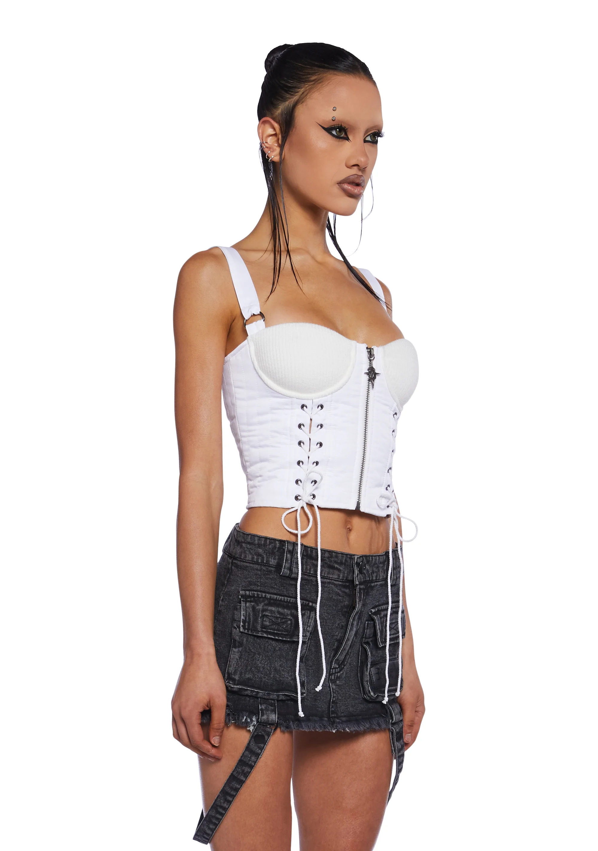 Charged Lace-Up Corset Top - Image 3