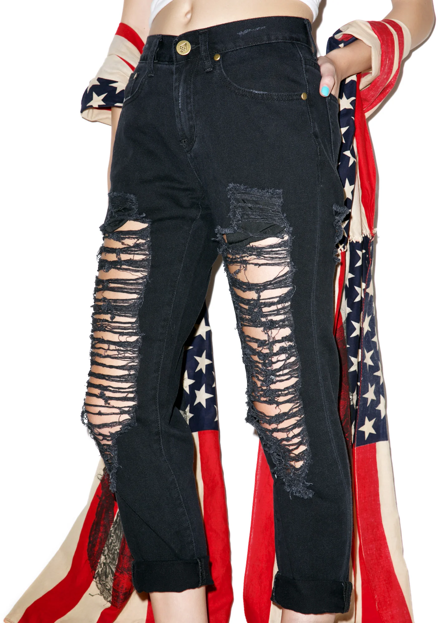 Charley Destroyed Boyfriend Jeans - Image 5
