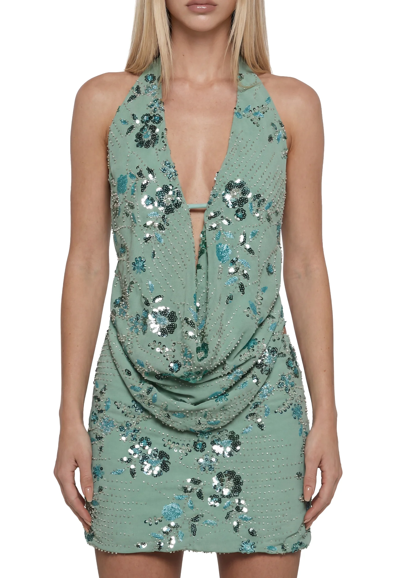 Chart Topper Sequin Skirt Set - Green - Image 5