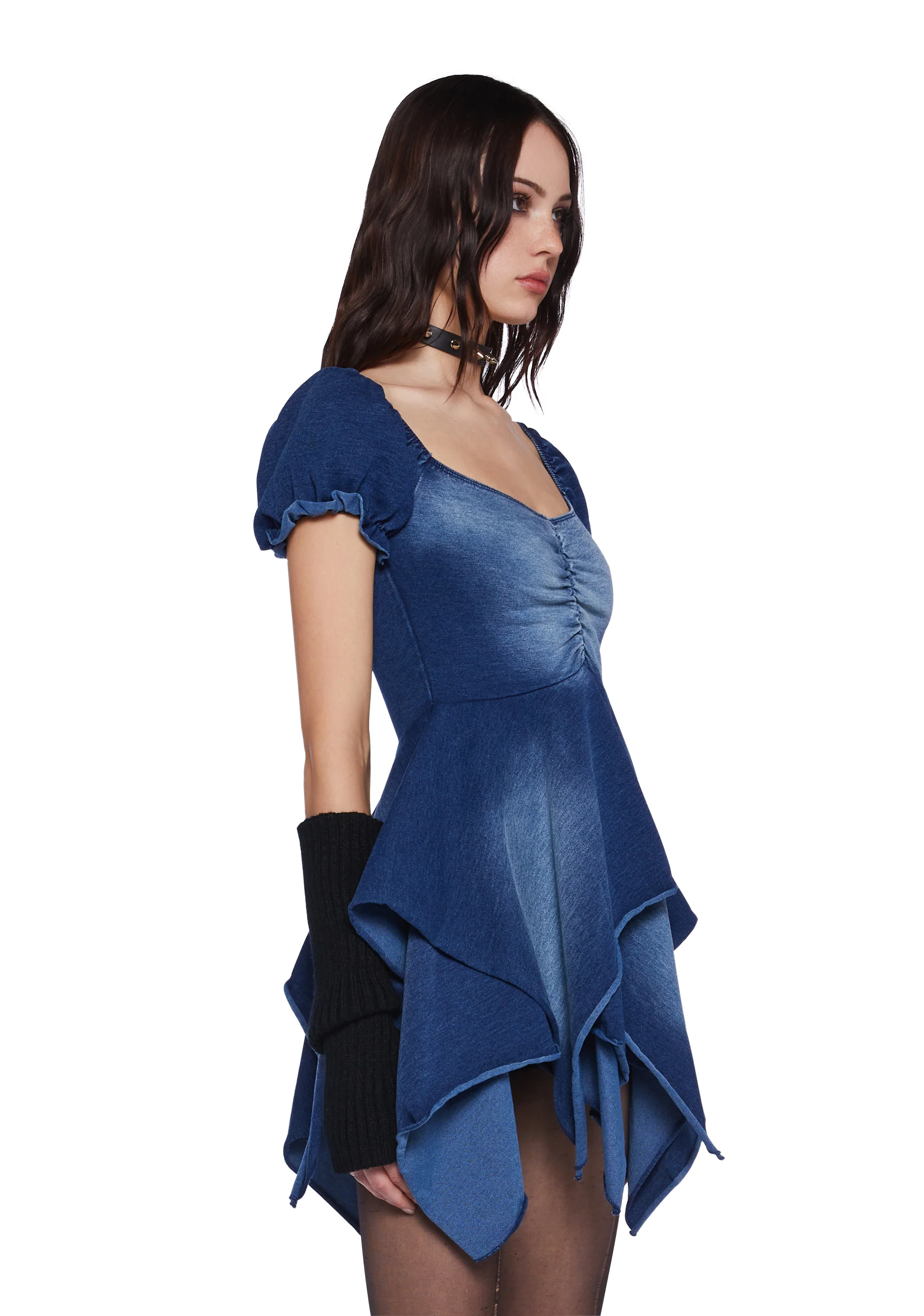 Chasin' Rainbows Mini Dress - Denim - Image 3