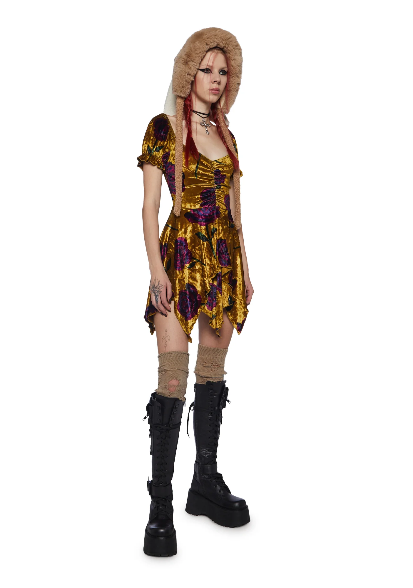 Chasin' Rainbows Mini Dress - Floral Velvet - Image 2