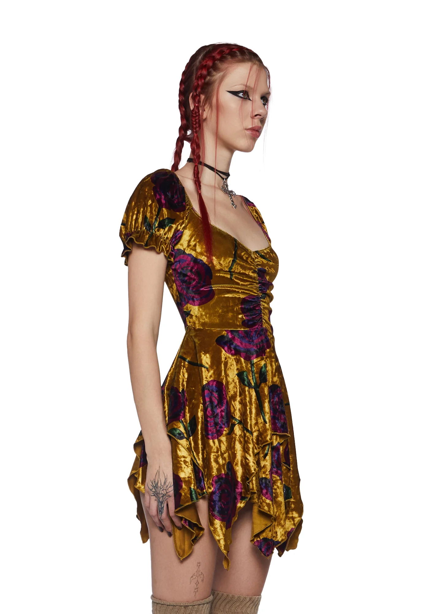 Chasin' Rainbows Mini Dress - Floral Velvet - Image 3