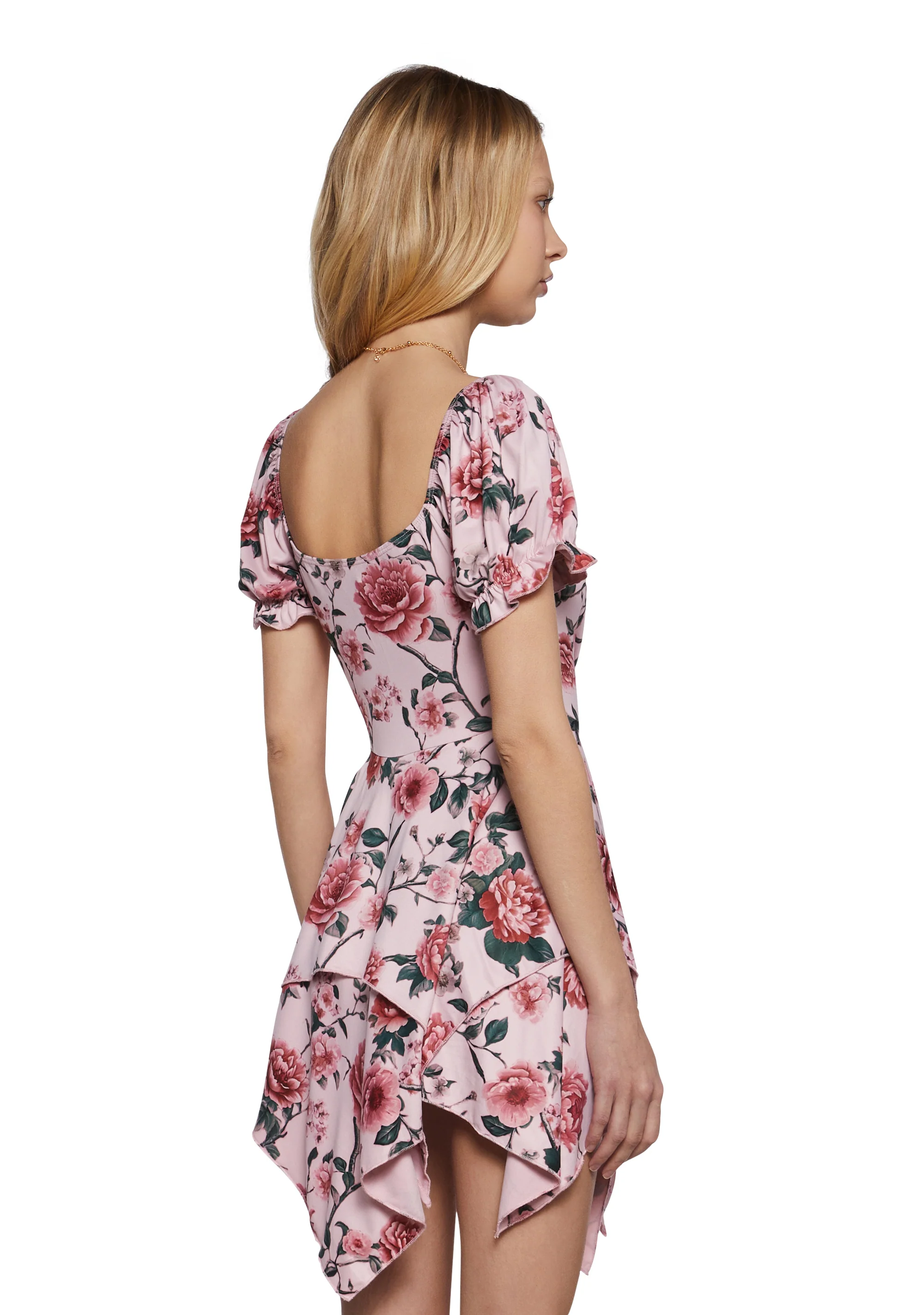 Chasin’ Rainbows Mini Dress - Pink Floral - Image 4