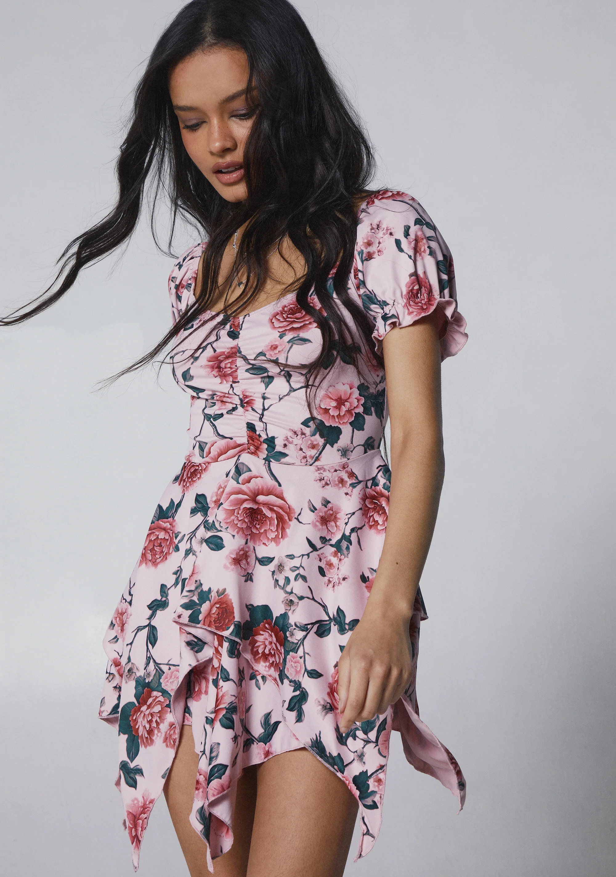 Chasin’ Rainbows Mini Dress - Pink Floral - Image 6