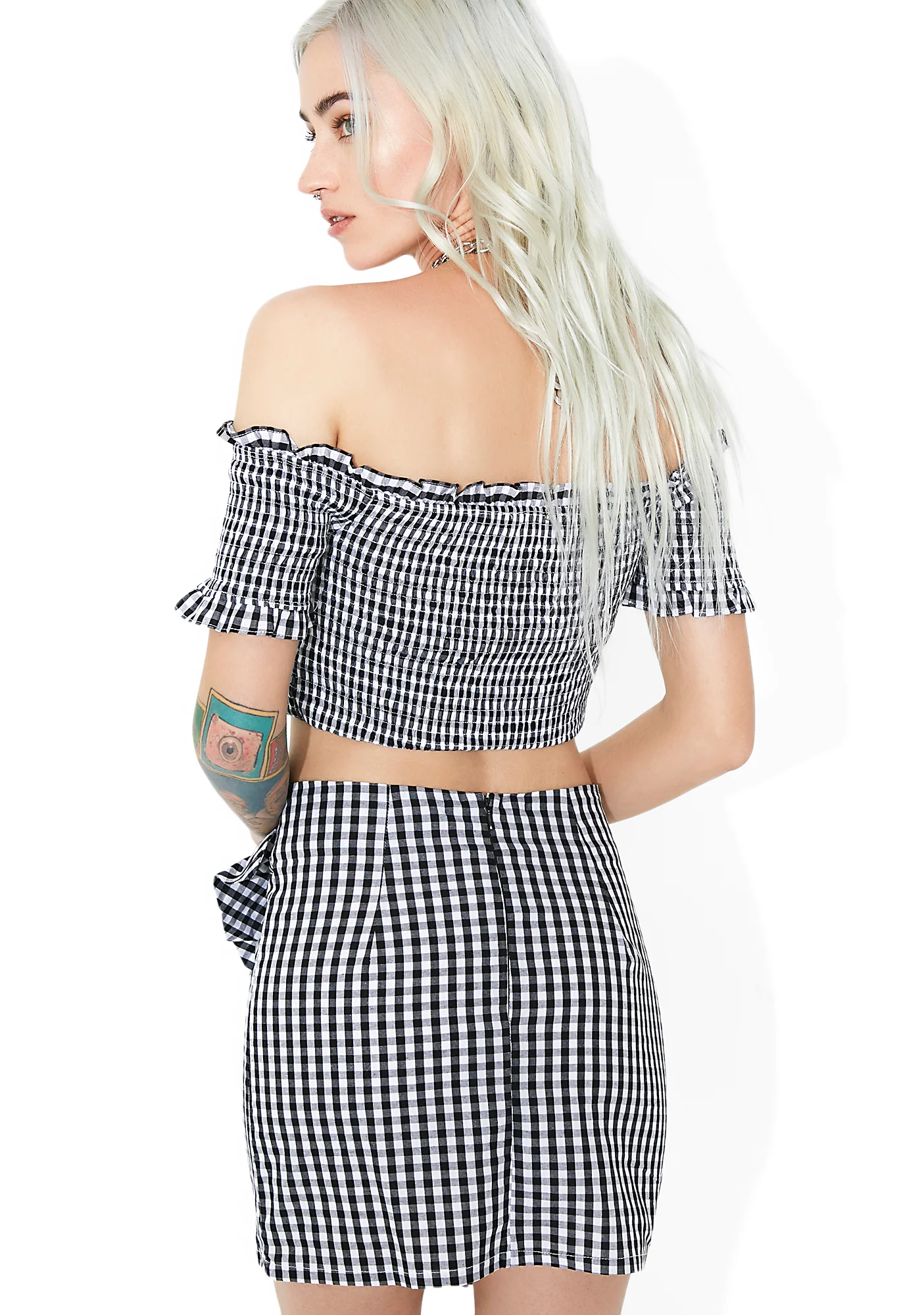 Check Please Ruffle Mini Skirt - Image 4
