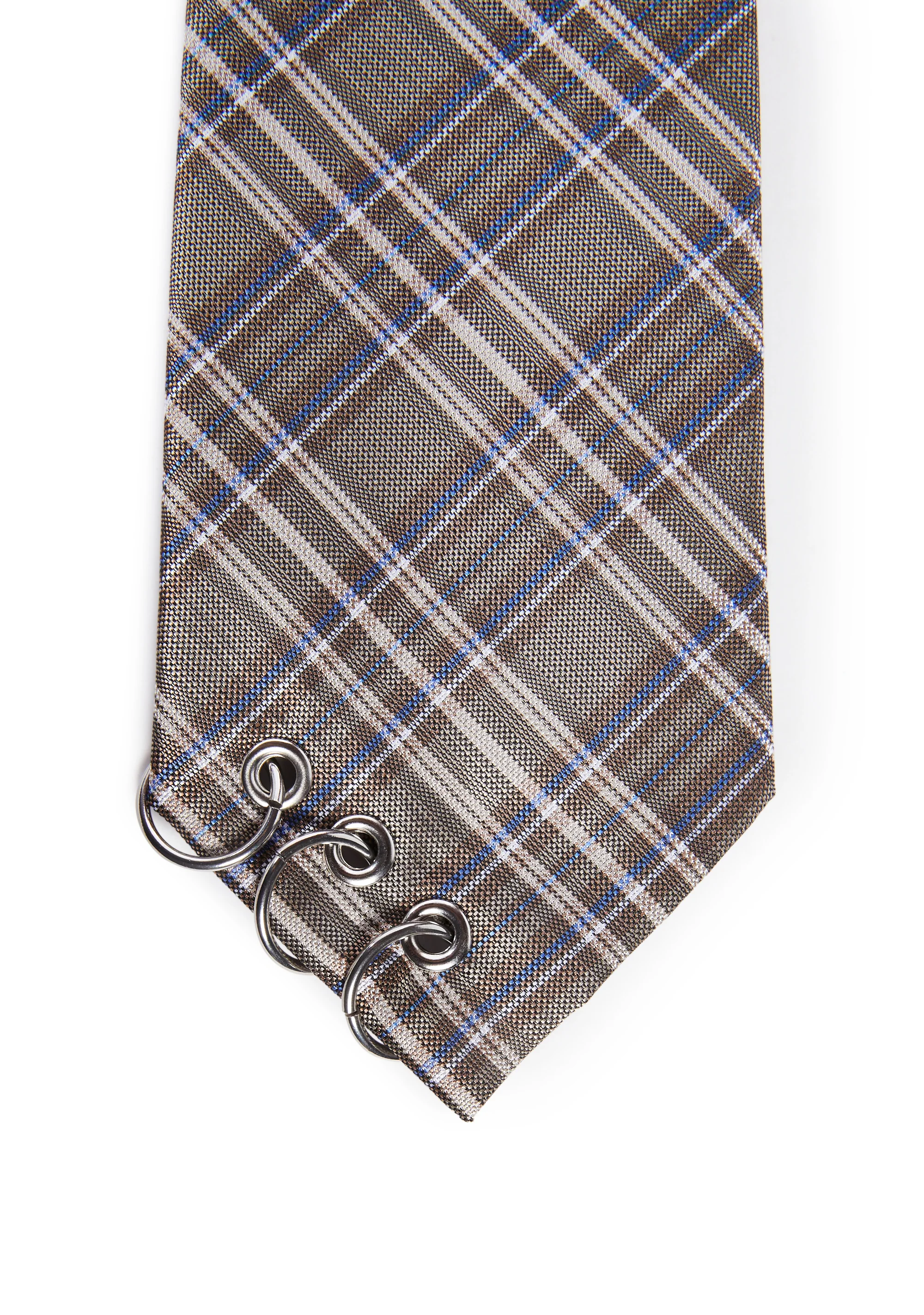 Check Tie With Ring Detail - Image 5