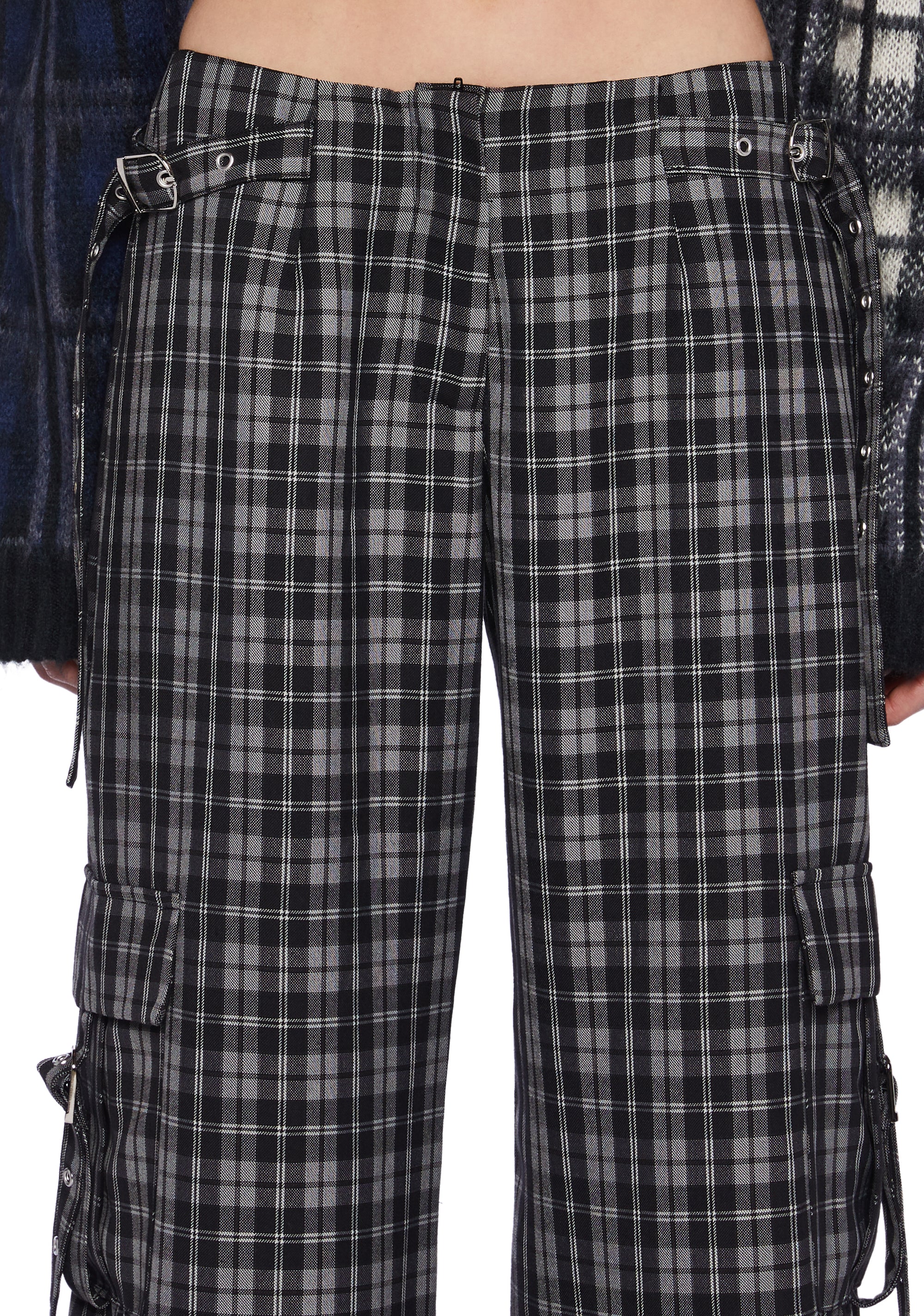 Checkered Wide Leg Trouser Pants - Image 5