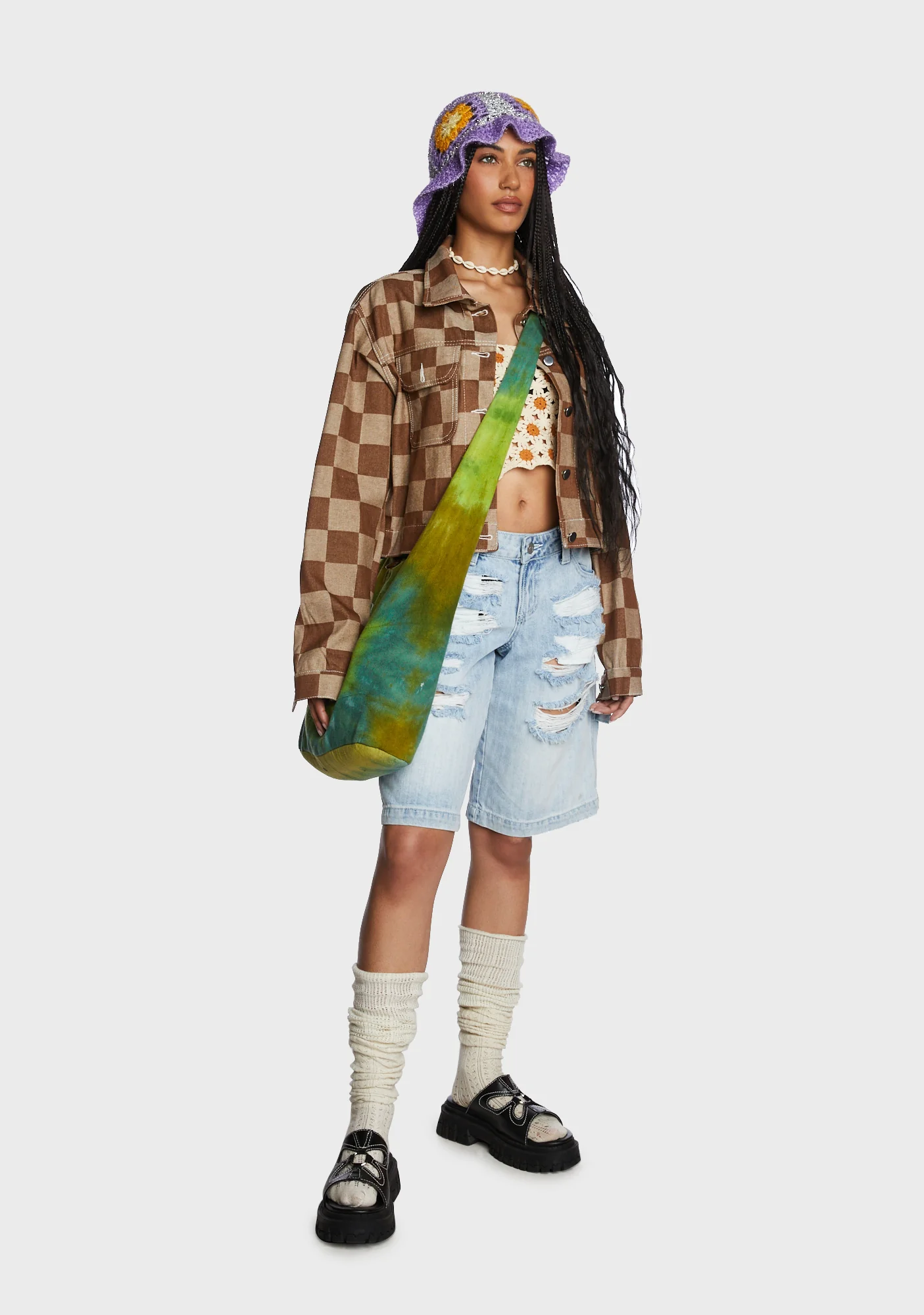 Checked Out Crop Jacket - Image 3