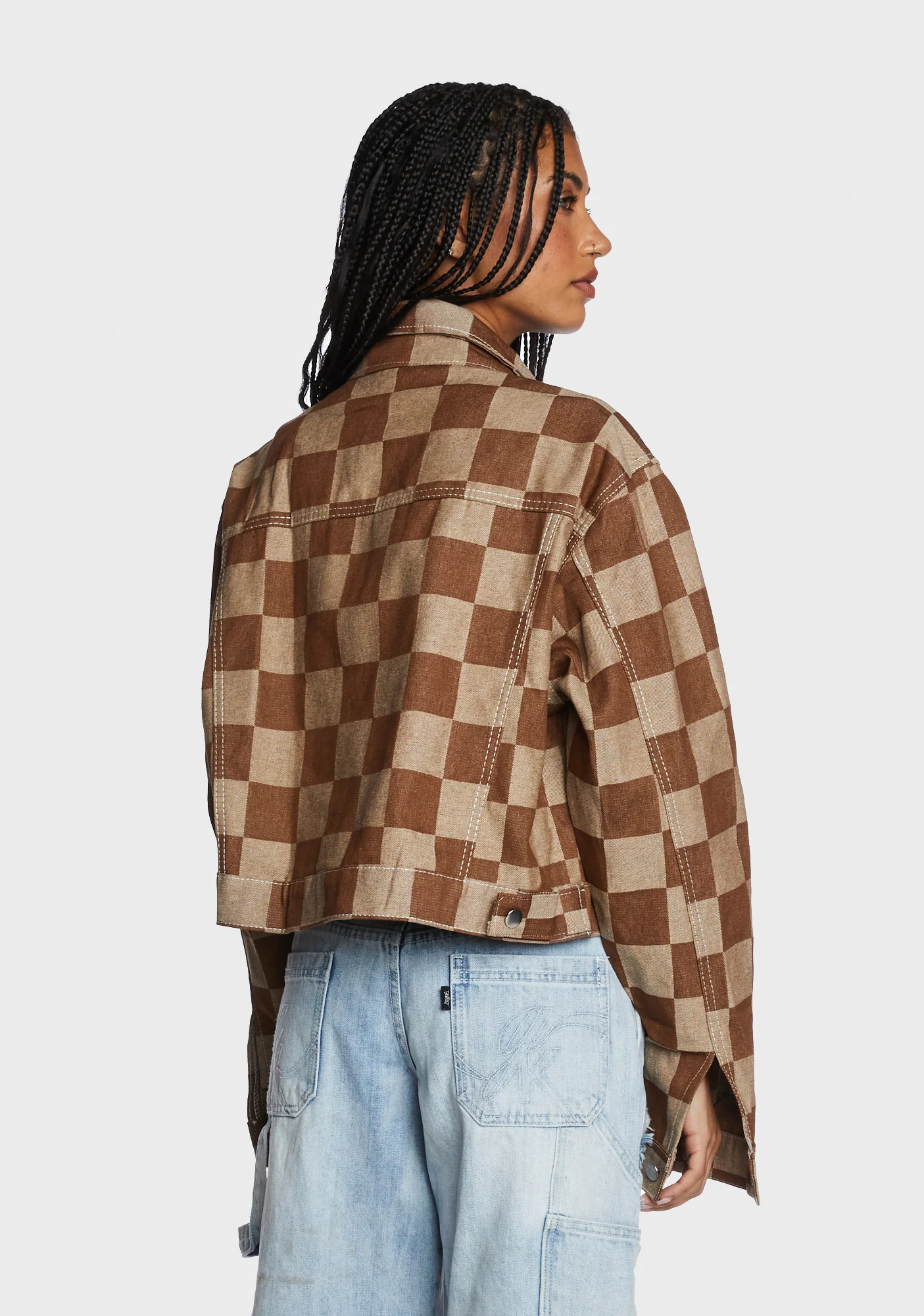 Checked Out Crop Jacket - Image 5