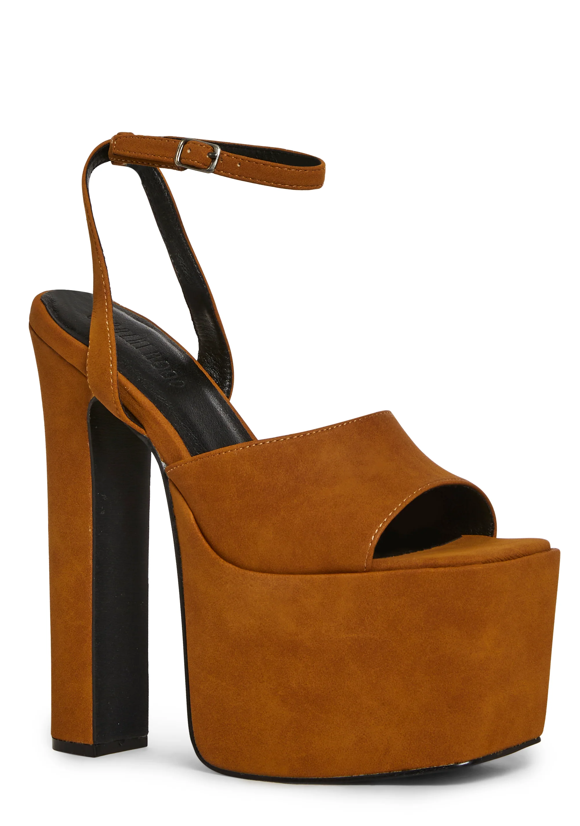 Devour Suede Platform Heels - Carmel - Image 2