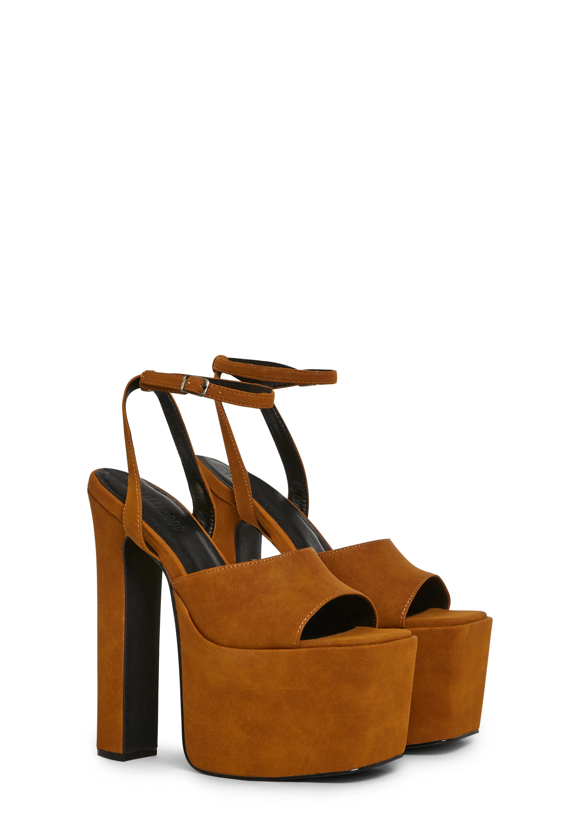 Devour Suede Platform Heels - Carmel - Image 3