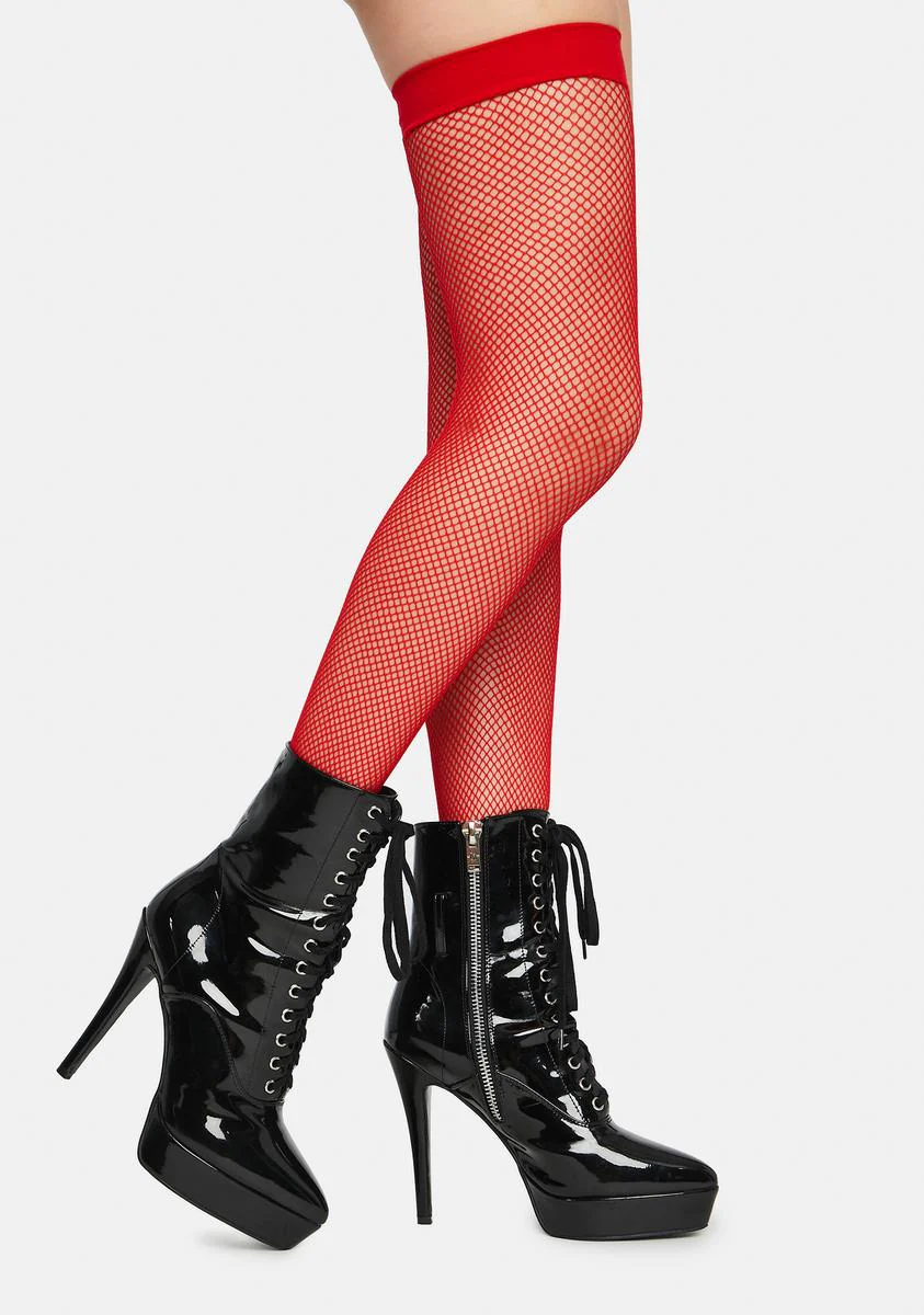 Cherry Everyday Slay Fishnet Thigh Highs - Image 2