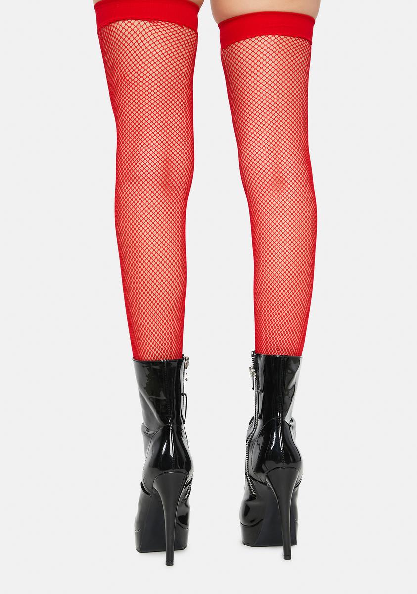Cherry Everyday Slay Fishnet Thigh Highs - Image 3