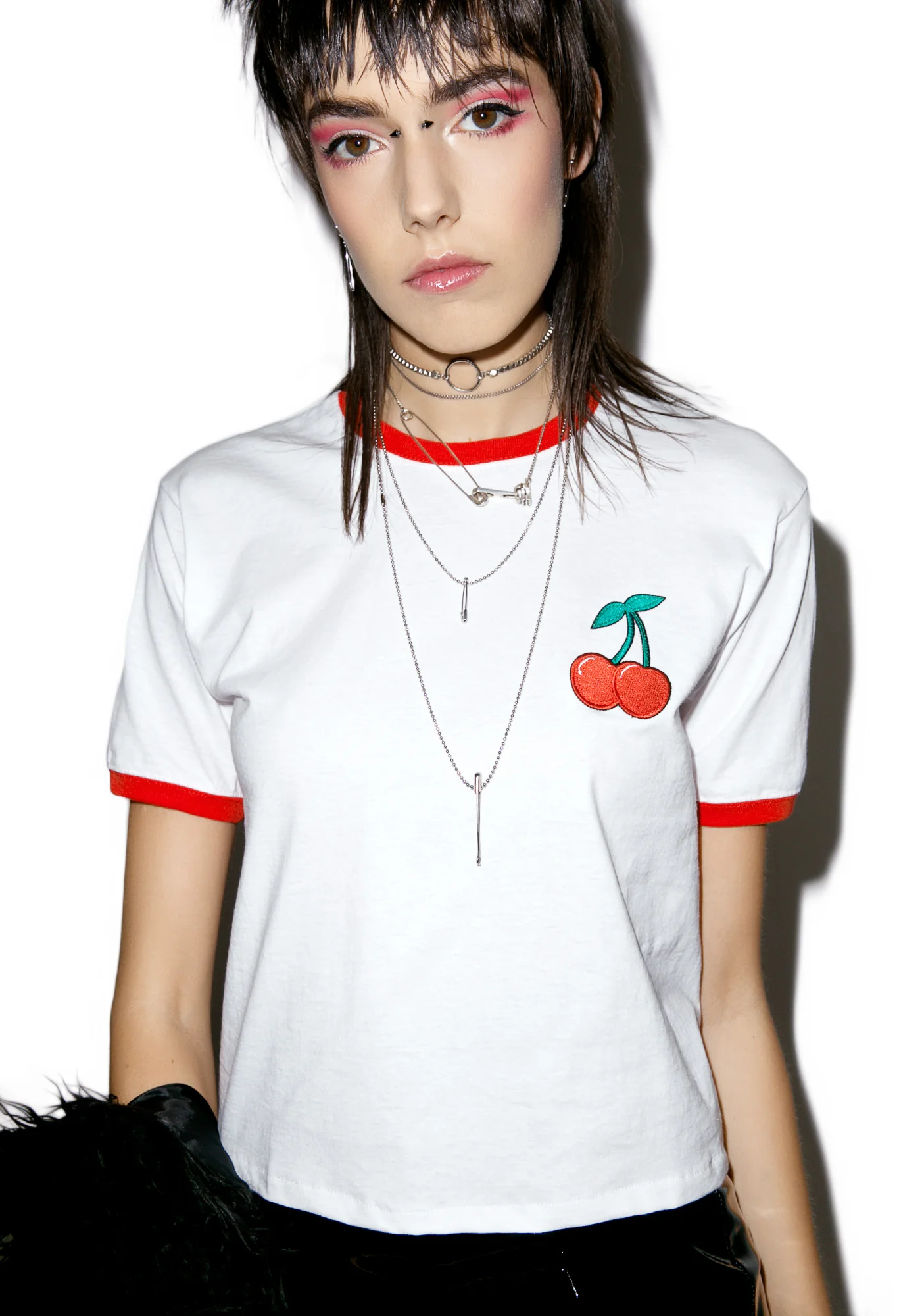 Cherry Pop Ringer Tee - Image 2
