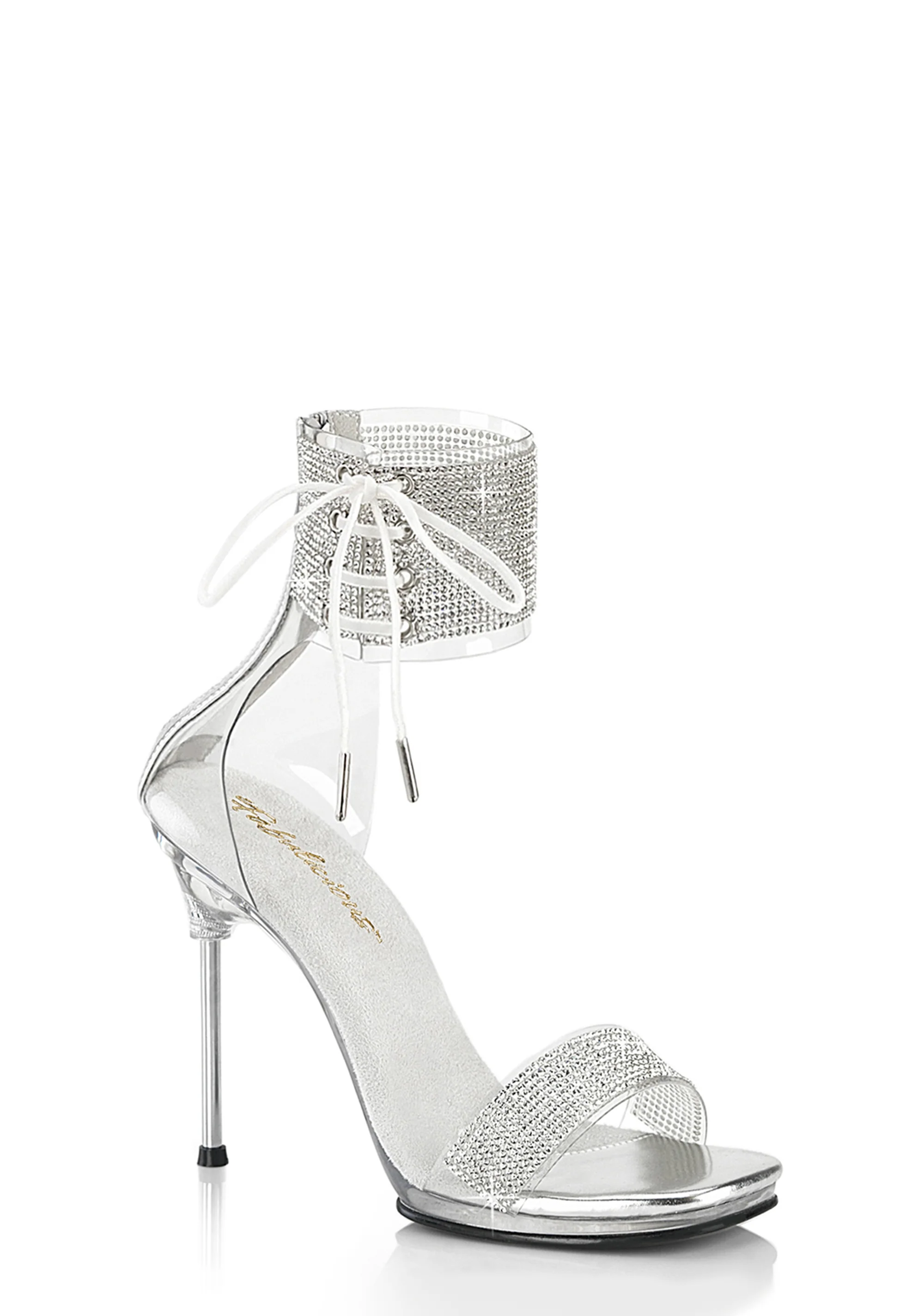 Chic-47 Platform Rhinestone Sandals-Silver - Image 5