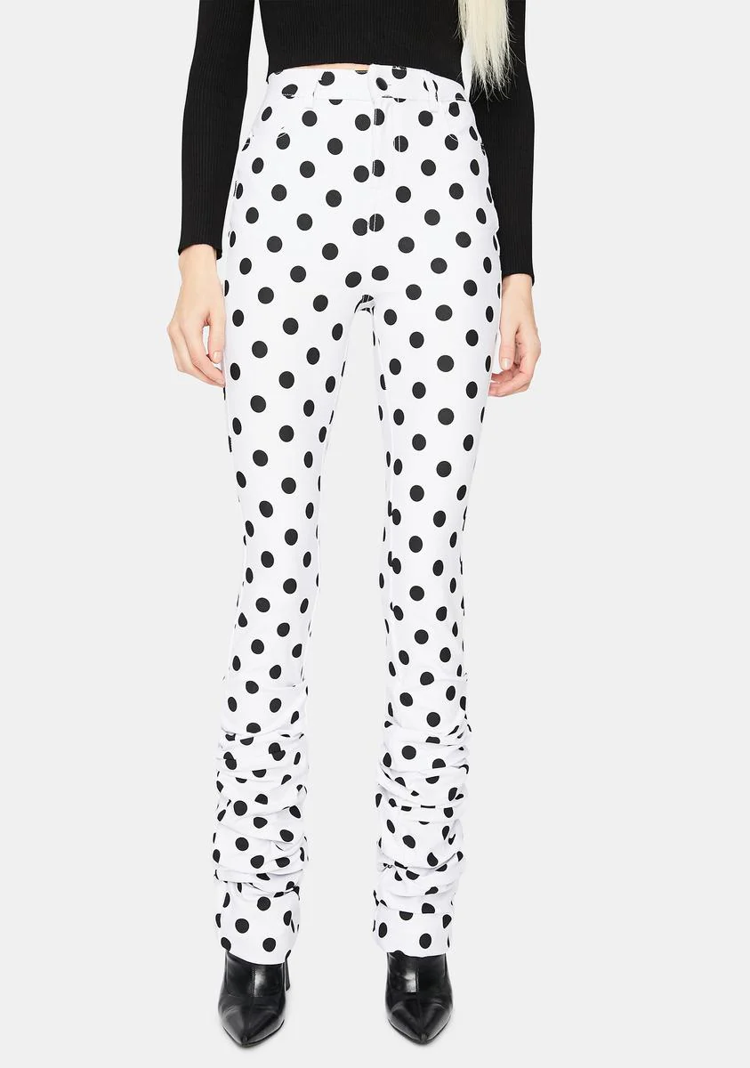 Chic Fantastic Polka Dot High Waisted Ruched Pants - Image 2