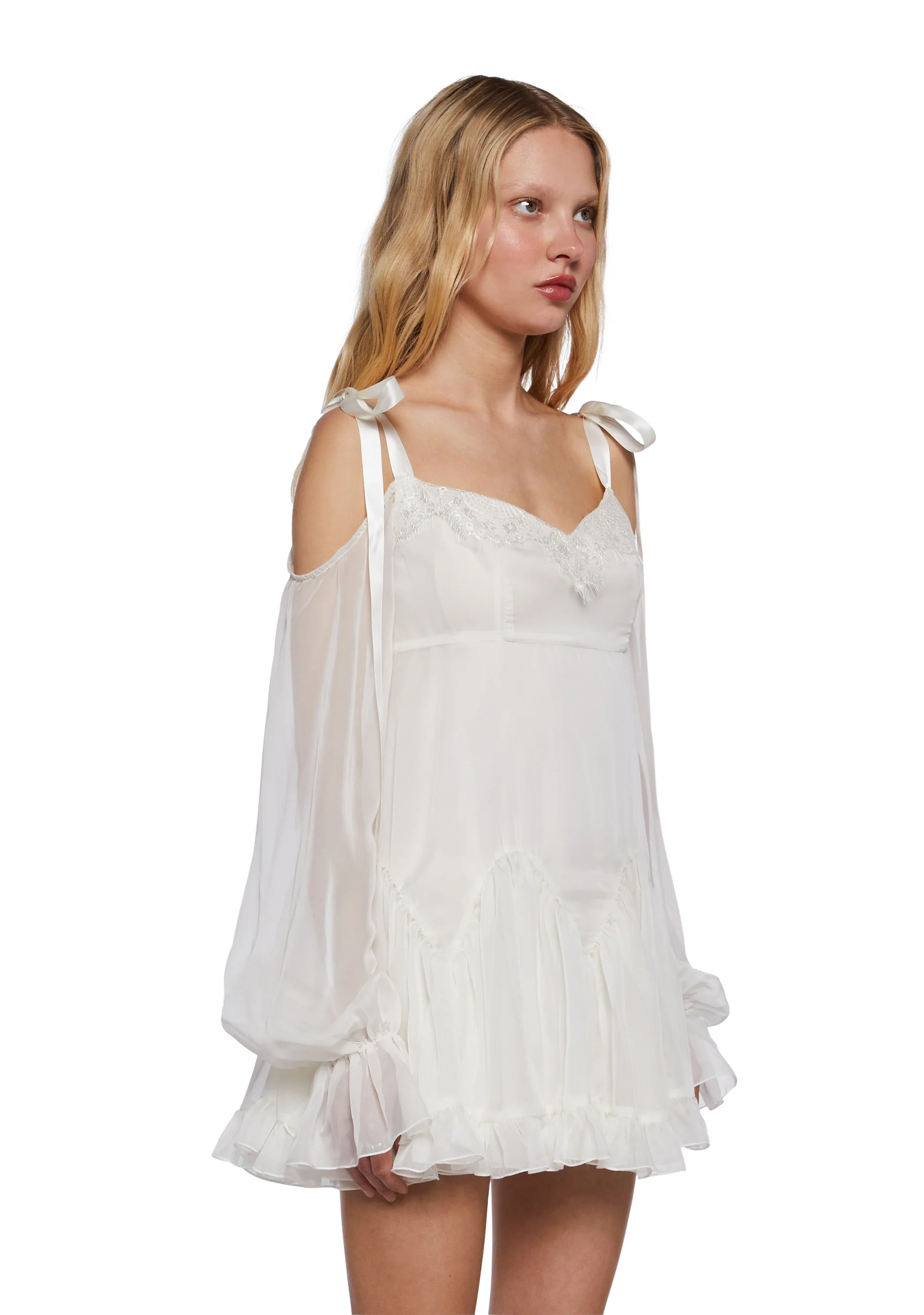 Whirlwind Radiance Mini Dress - Ivory - Image 3