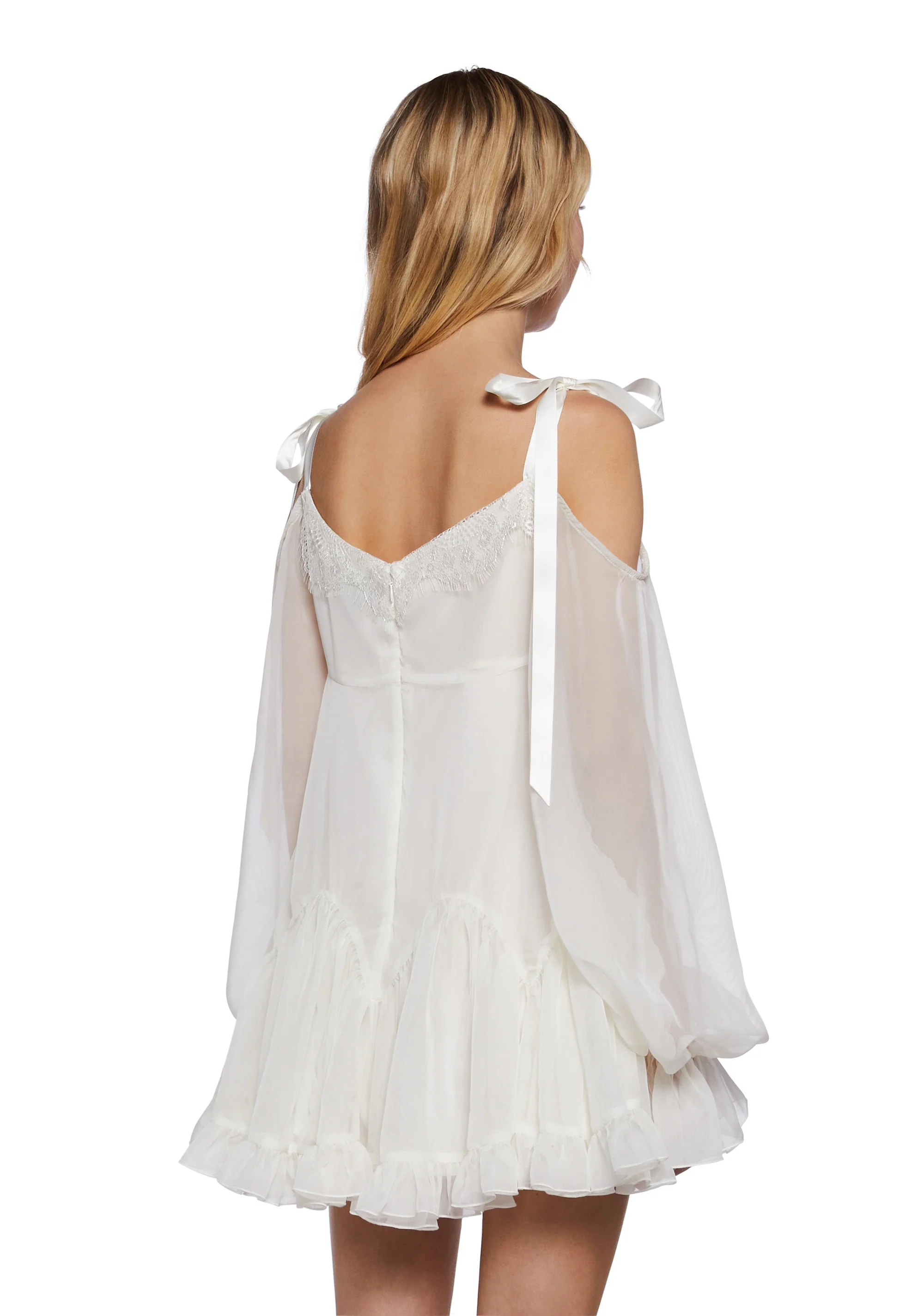 Whirlwind Radiance Mini Dress - Ivory - Image 4