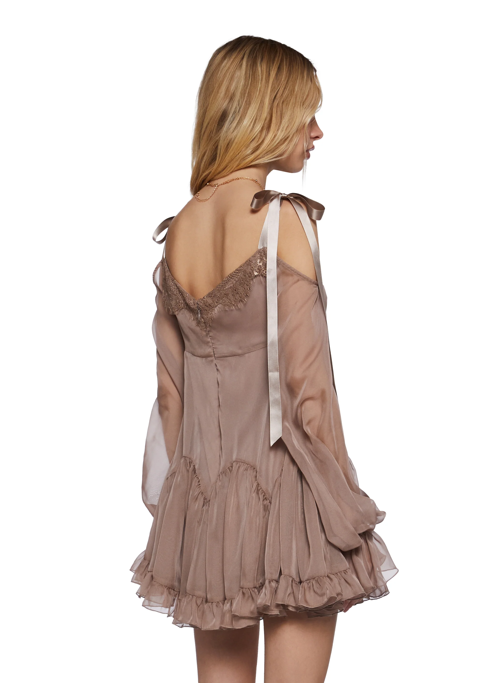 Whirlwind Radiance Mini Dress - Brown - Image 4