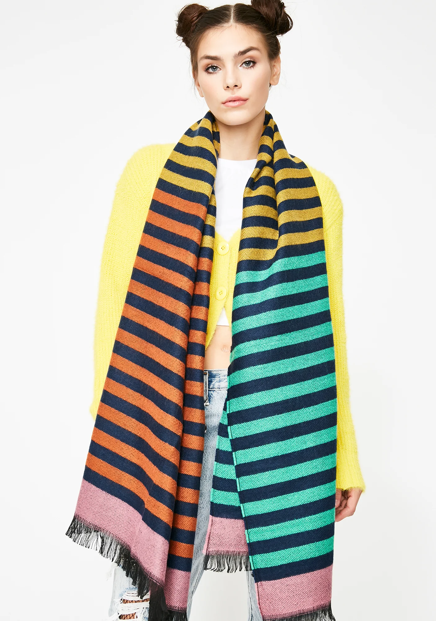 Chromatic Chaos Striped Scarf - Image 2