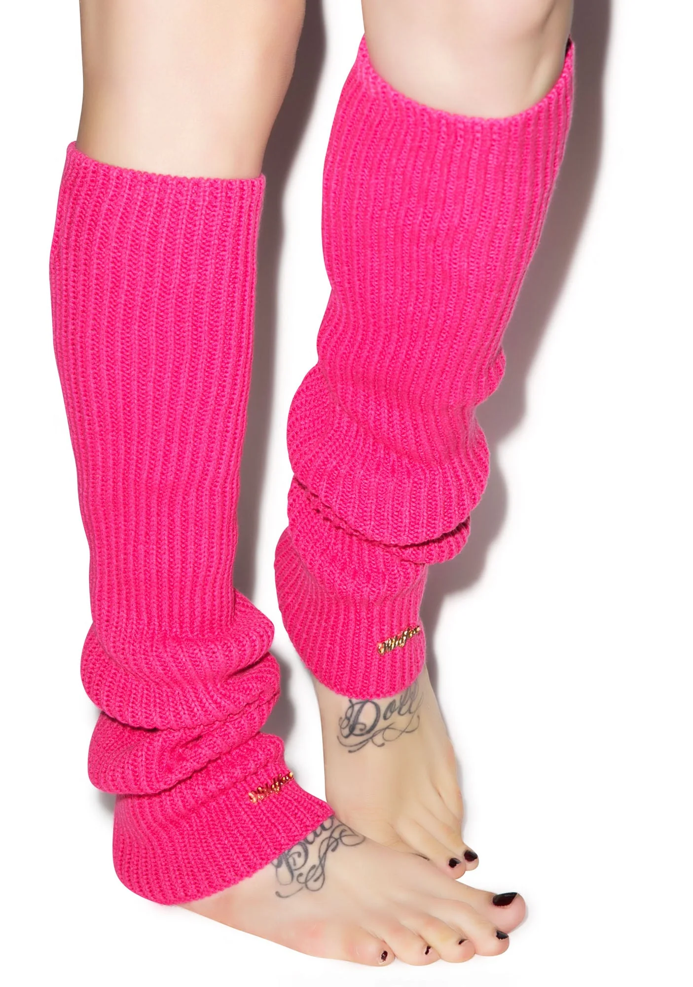 Chunky Knit Leg Warmers - Light Brown - Image 7