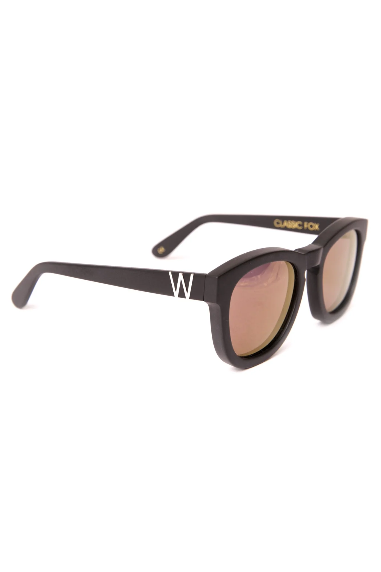 Classic Fox Mirror Sunglasses - Black - Image 5