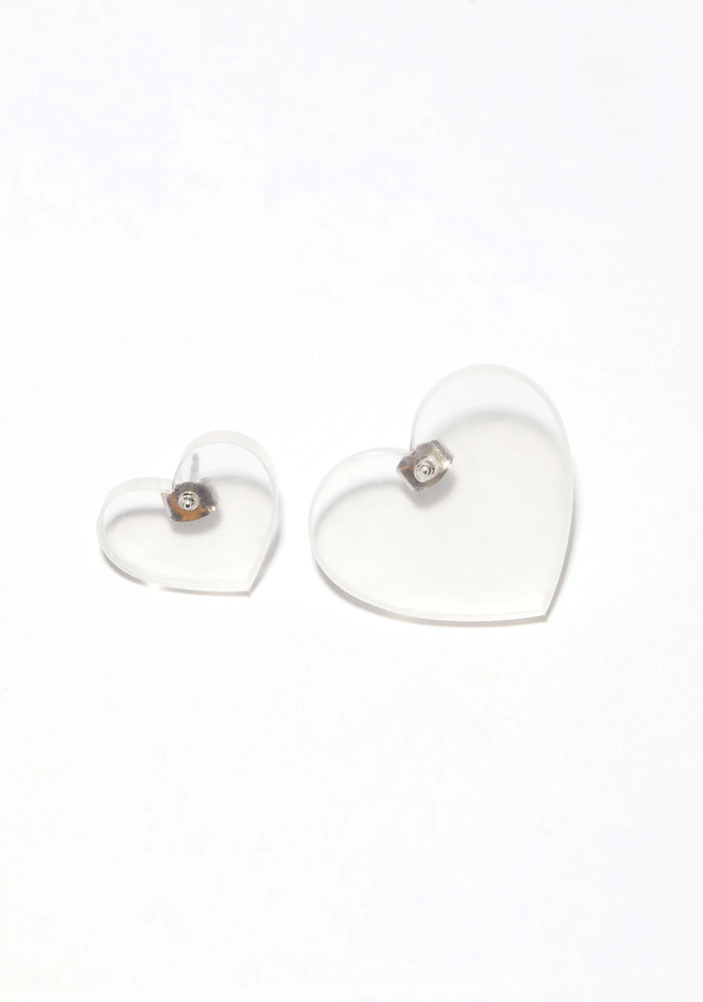 Clear Honeymoon Heart Earrings - Image 2